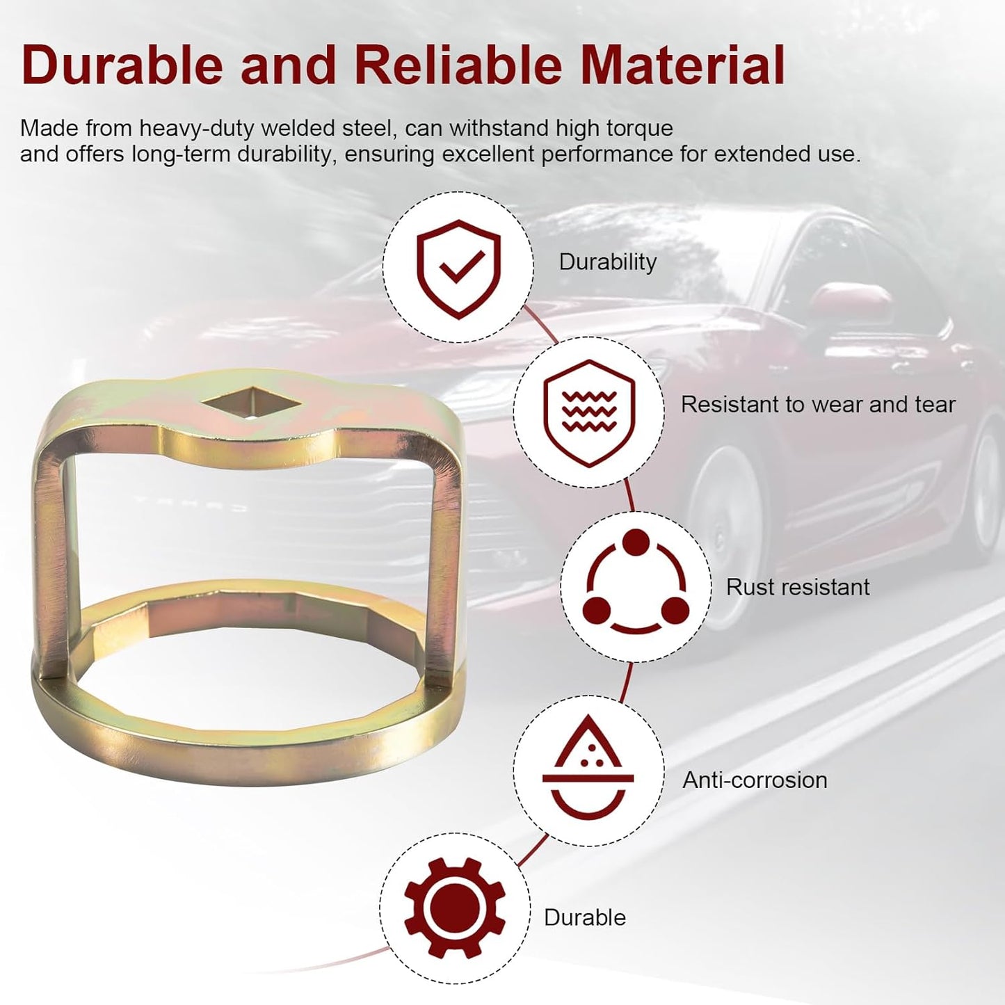 1726 Oil Filter Wrench Removal Tool Compatible with Toyota Nissan, Honda, Lexus, Scion 4, 6, 8 Cylinder Engines, Canister Oil Filter Socket Wrench 64mm X 14 Flute Oil Filter Cup