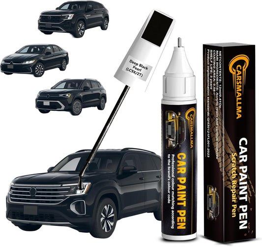 LC9X/2T Deep Black Pearl Car Touch Up Paint for Volkswagen, Color Accurate Car Paint Scratch Repair Pen Kit Quick & Easy Fix Vehicle Chips and Automotive Nicks Scuff