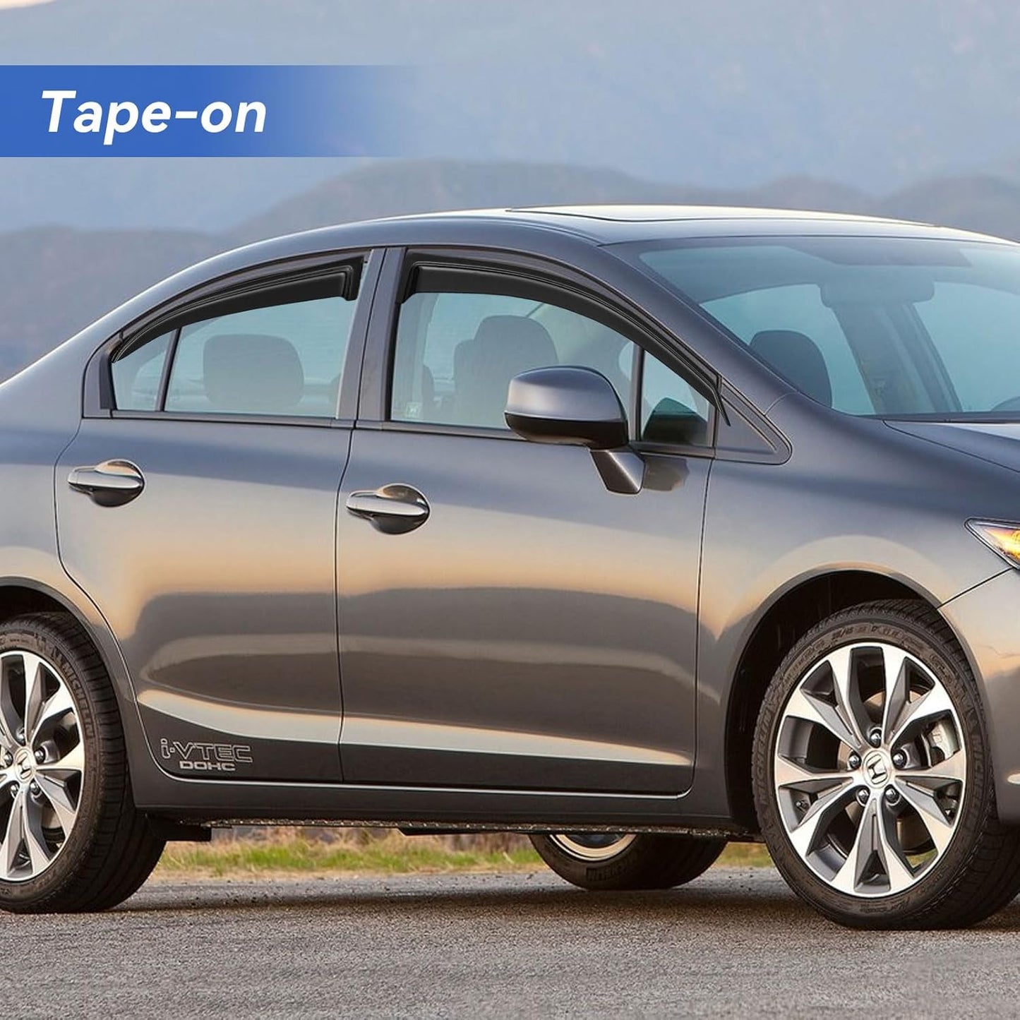 Window Visors Rain Guards for 2006 2007 2008 2009 2010 2011 Honda Civic, Out-Channel Window Vent Wind Deflectors Visors Shades for 06 07 08 09 10 11 Civic Sedan