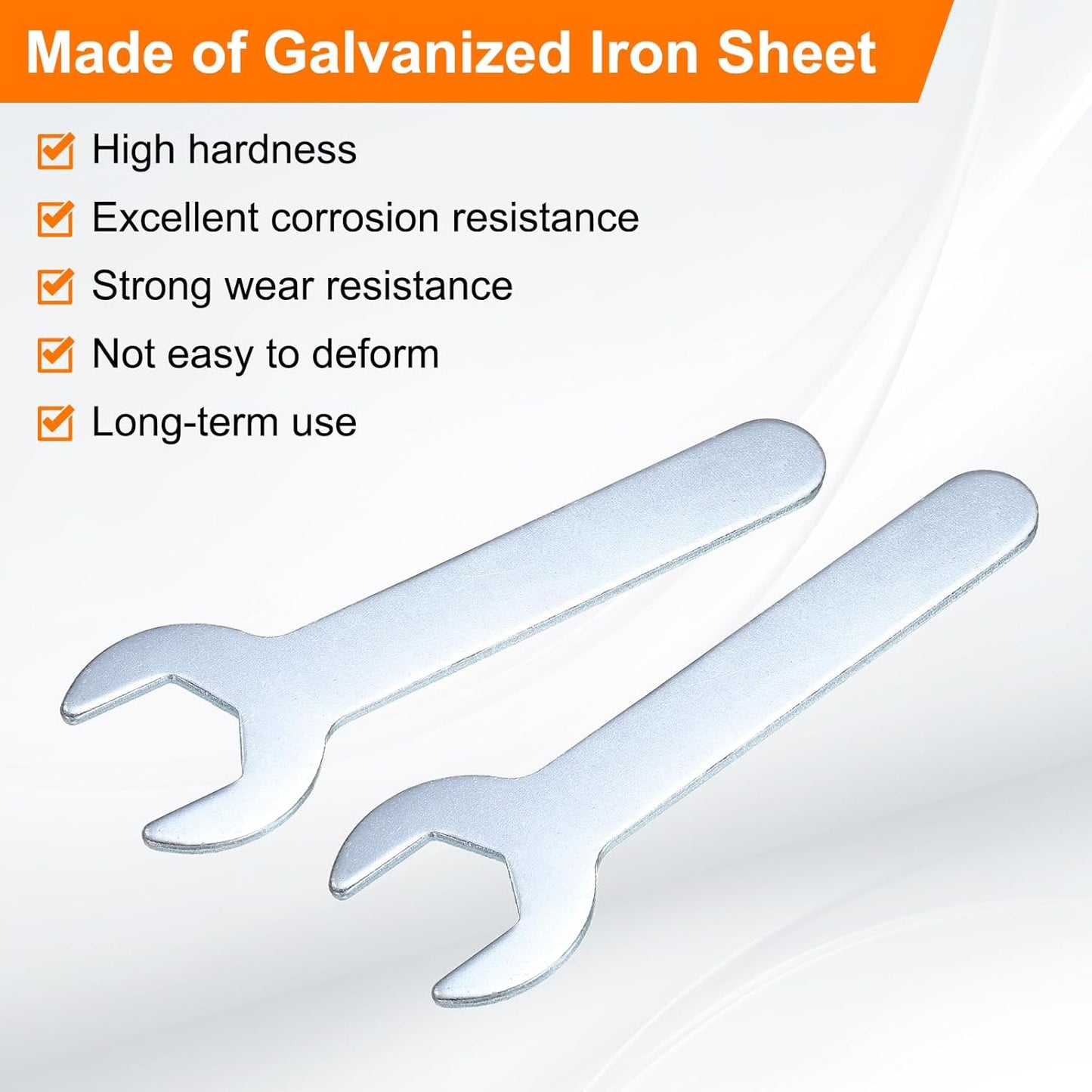 HARFINGTON 10pcs Small Wrench 16x95x2mm Metric U-Shaped Single Open Ended Spanner Super Thin Flat Head Galvanizing Wrench for Automotive Repair Furniture Assembly