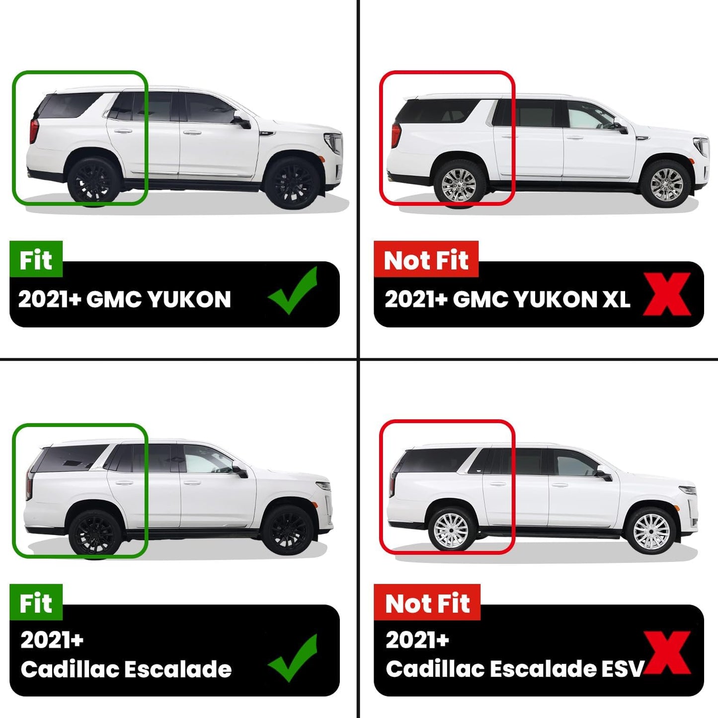 LASFIT Floor Mats & Cargo Liner 2021-2025 & Only 7 Seats (Not for 8/9 Seats) for Chevrolet Chevy Tahoe/GMC Yukon(Only Yukon, Not Fit Yukon XL)/Cadillac Escalade(Only Escalade, Not Fit Escalade ESV)