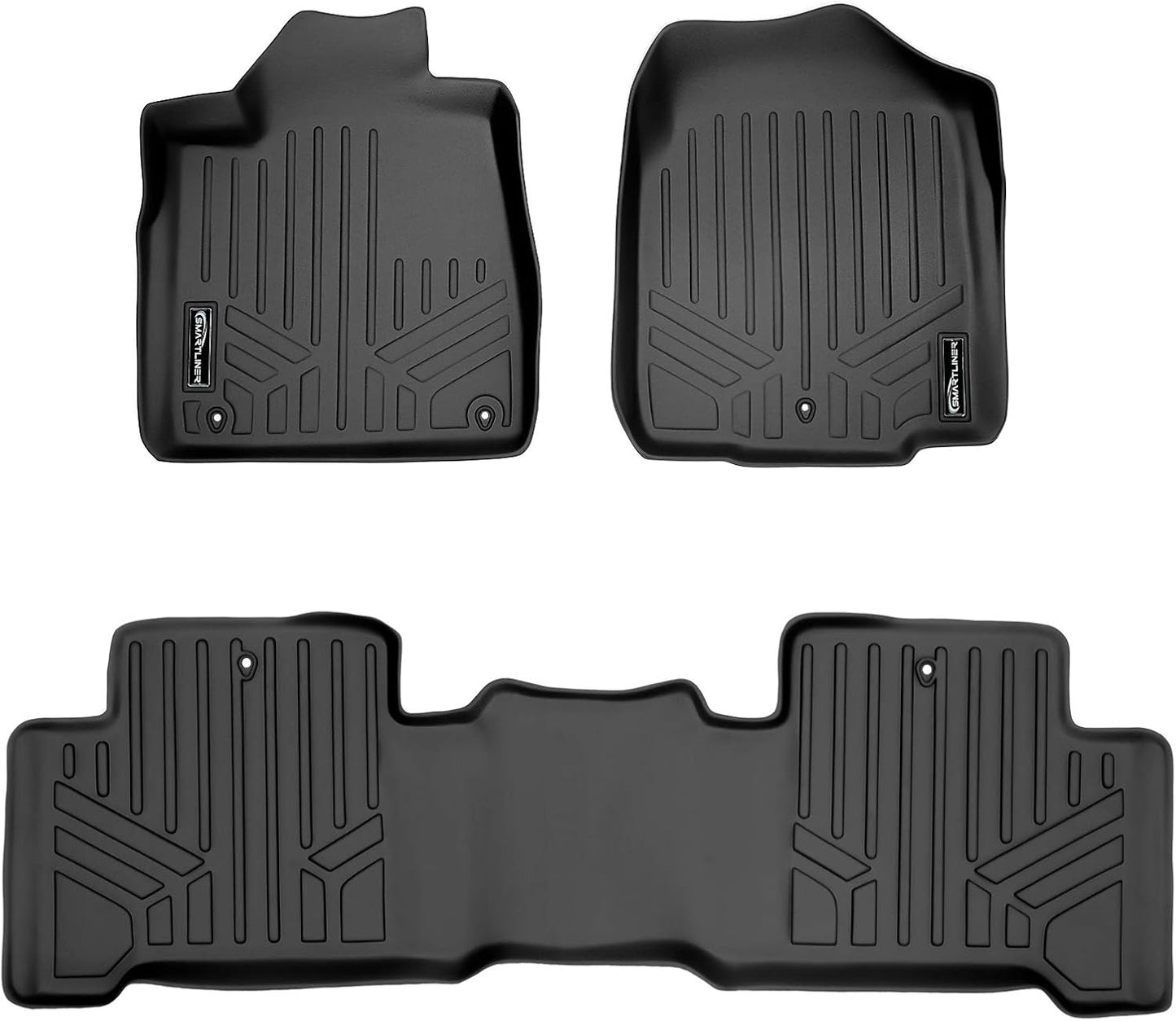 SMARTLINER Custom Fit Floor Mats 2 Row Liner Set for 2007-2013 Acura MDX