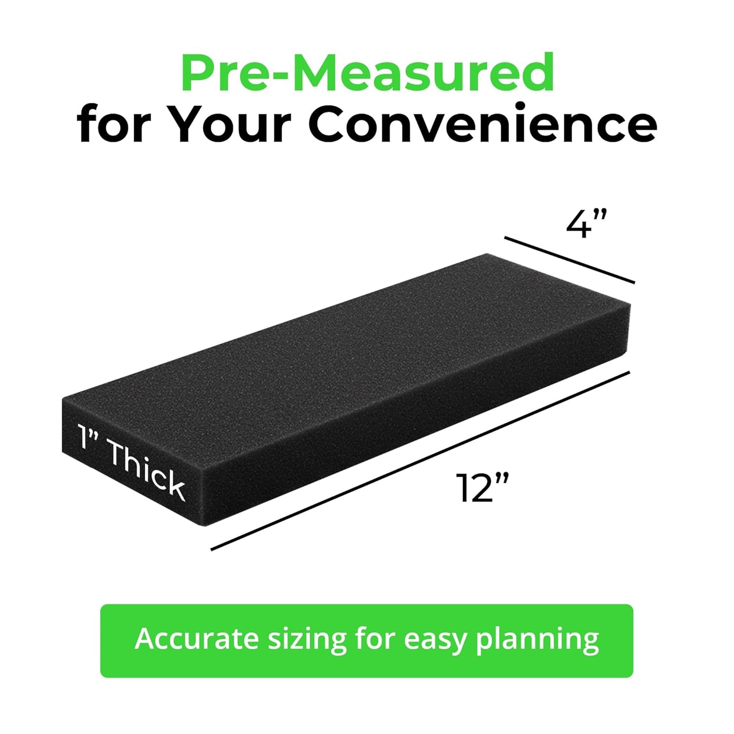 XCEL Foam Rubber Protector Panels – 4 Pack of Versatile Marine Foam Pads – Ideal for Wall Protection, Garage Parking Aids, Car Door & Bumper Padding, Anti Vibration, Insulation DIY Projects - Black