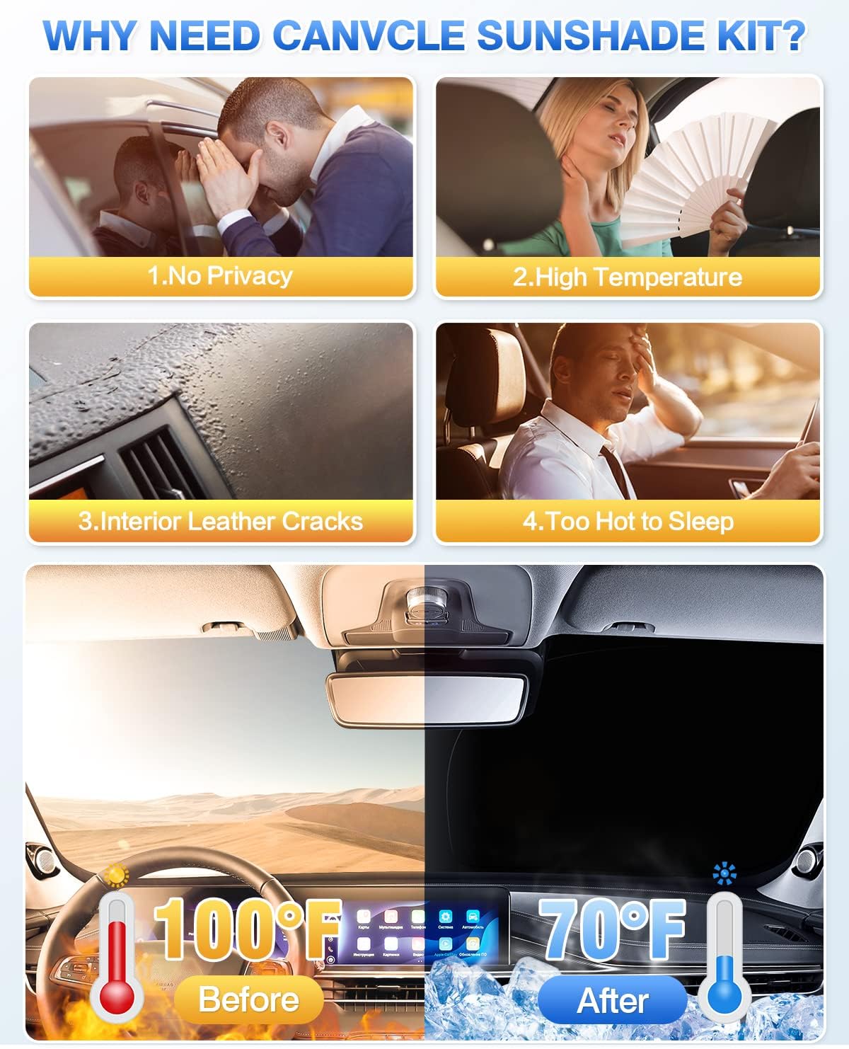 Sunshades for Kia Soul 2020-2025 2026 Accessories Windshield Sun Shade Side Rear Window Shade Cover Sun Visor Shield Privacy Protection Keep Vehicle Cool Black 6PCS