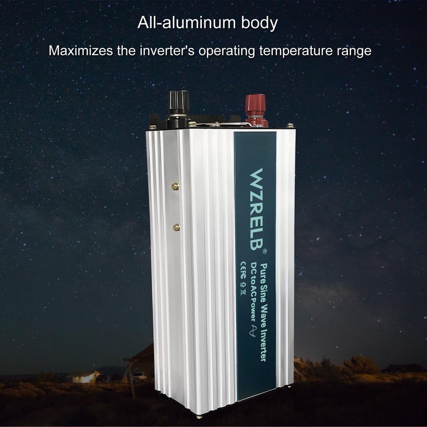 WZRELB 1000W Pure Sine Wave Inverter 48V DC to 110V 120V AC,Car Power Inverter with Dual AC Outlets, LED Display,Off-Grid Portable Power Converter for Home, RV, Truck, Camping