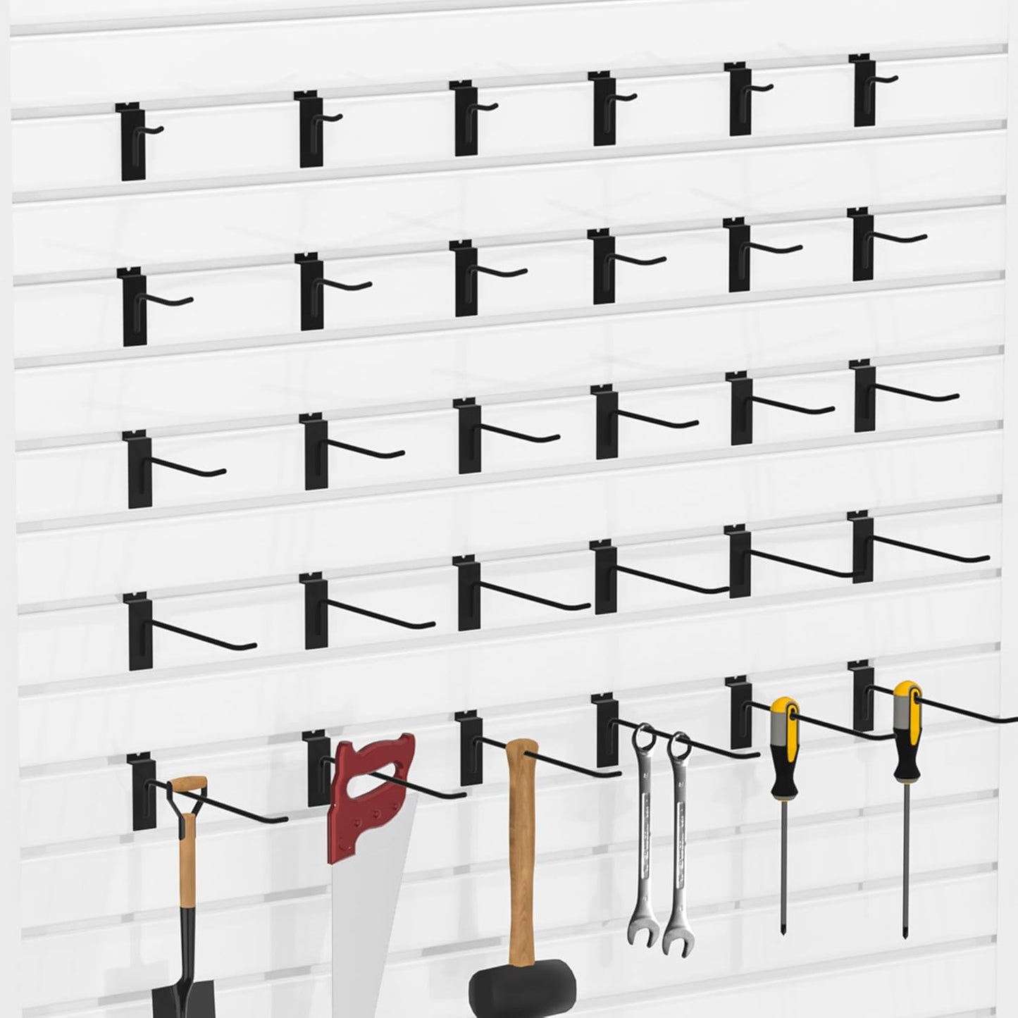 Slatwall Hooks for Wall Storage - 2 Inch, Heavy-Duty Black Metal - 25 Pack for Garage, Retail, & Home Organization