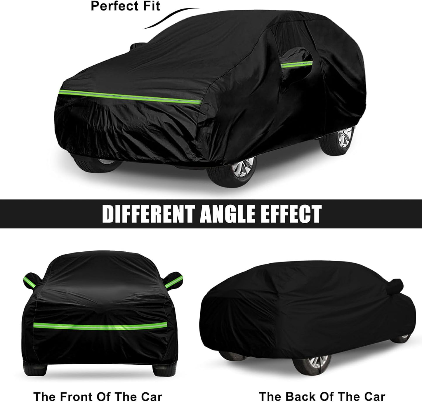 Waterproof Car Cover Compatible with Toyota C-HR 2018-2025, Black 210T Inside Cotton Cover with Door Zippers for Snow Rain Dust Outdoor Protection