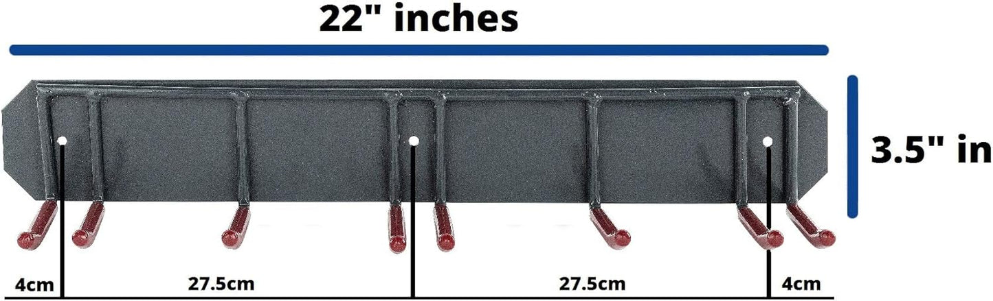 Wall Mounted Horizontal Rack for Storage of Skis and Poles-Heavy Duty Weatherproof Nonslip Garage Wall Organizer for Carrying Snowboard, Hockey Sticks, Skates, Helmets (Large, 2 Ski Sets)