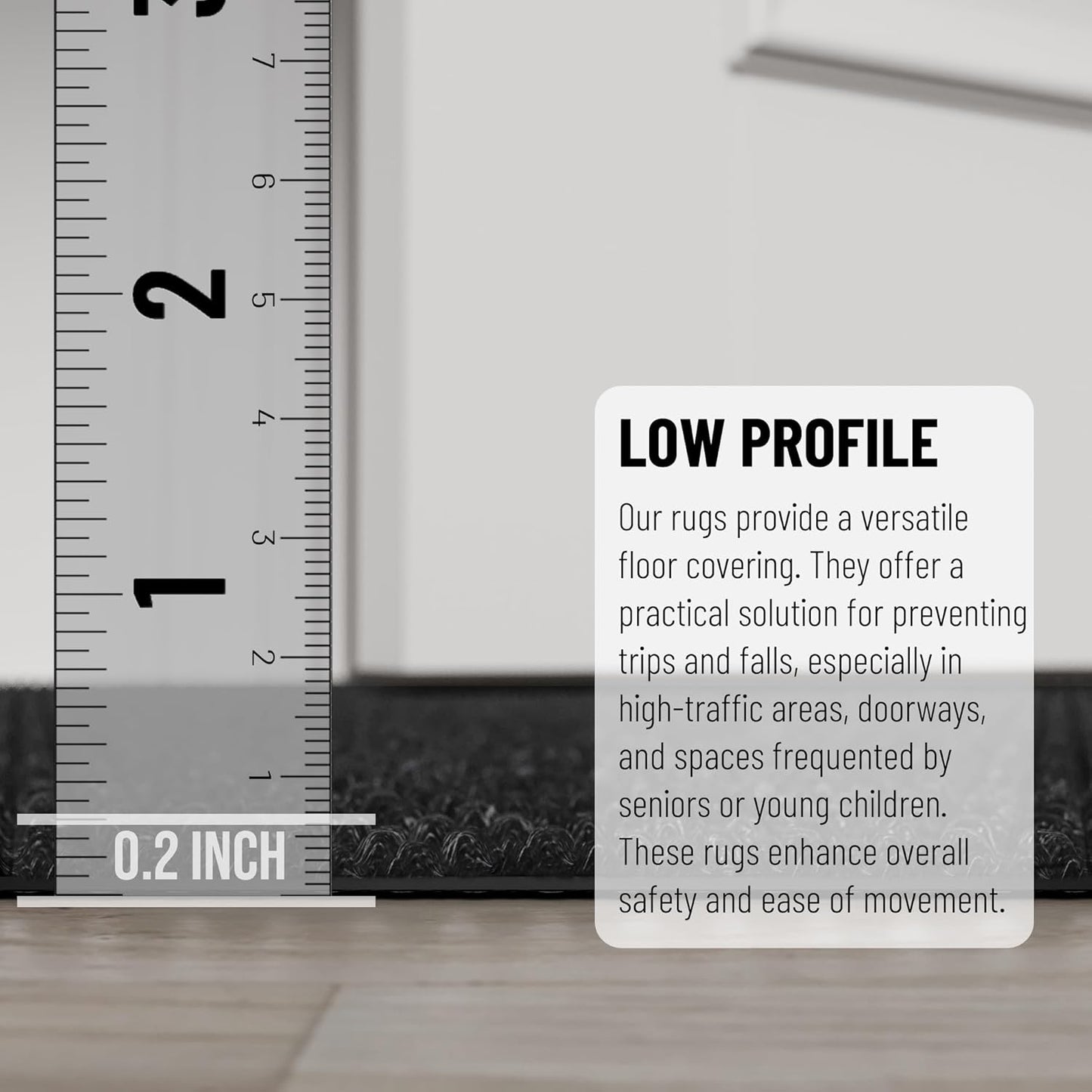 Ottomanson 2'7" x 9' Hallway Runner with Scraper Pile - Extra Durable Non-Slip Rug Mat for Indoor & Outdoor Use - Ideal for Kitchen, Entryway & Garage - High-Traffic Carpet, Black