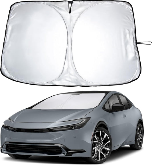 for Toyota Prius 2023-2025 Windshield Sunshade Compatible -EcoNour 240T Polyester Material Cars Sun Visor Reflector Blocks UV Rays - Foldable Sunshade Interior Protection Toyota Prius Accessories