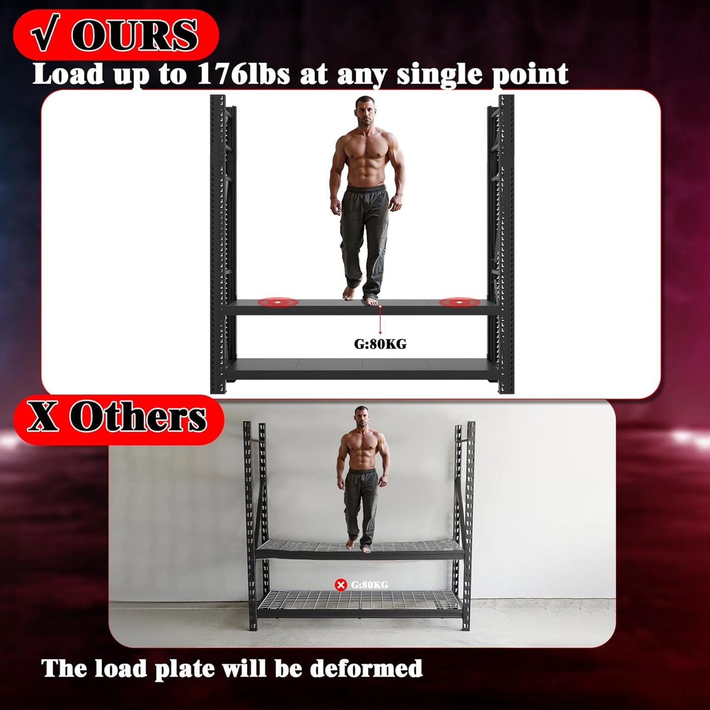 Garage Shelving Heavy Duty - 157" W Extra Large Metal Shelving Units and Storage for 16000lbs, 5 tier Adjustable Basement Storage Industrial Shelves Pallet Racking Organizer (157"W * 98.4"H * 23.6"D)