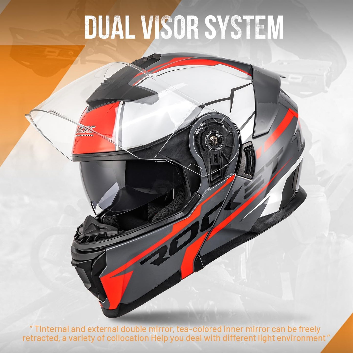 Modular Motorcycle Helmets Full Face Flip up Street Bike Motorcycle Helmet for Unisex Adult Model 912