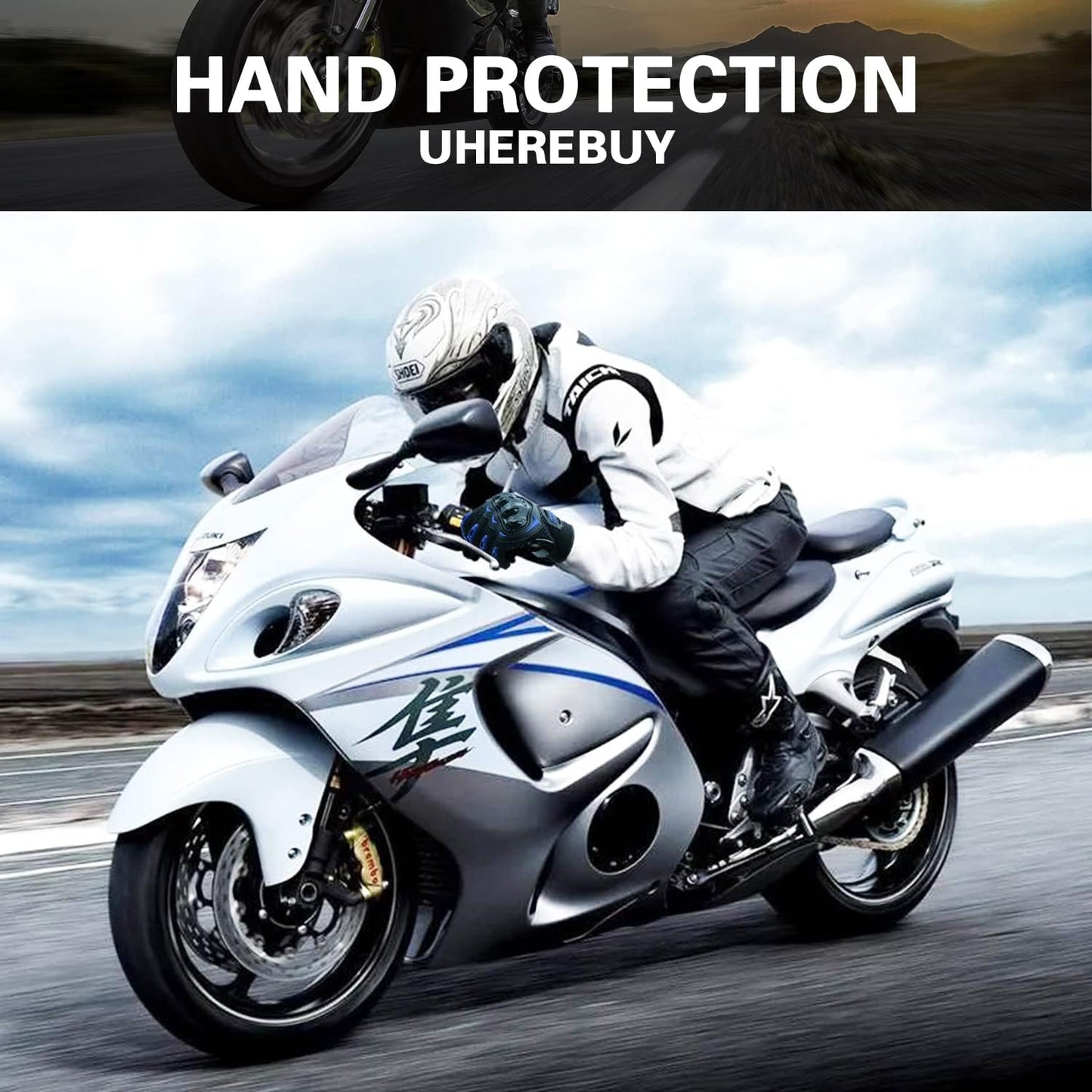Motorcycle Gloves Touch Screen Full Finger Riding Gloves Knuckle Protection for Men and Women for Dirt Riding, Road Racing, Cycling, Climbing Work Outdoor Sports