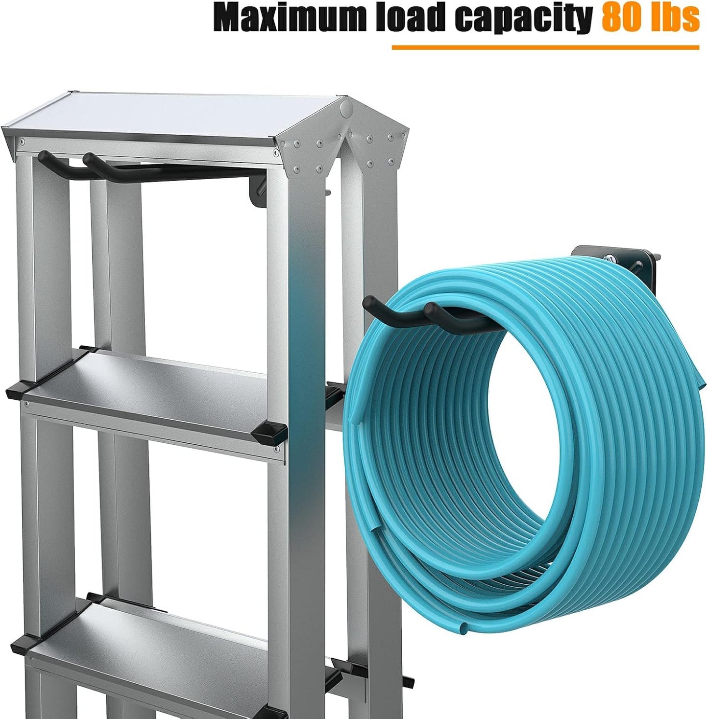 Garage Hooks, Heavy Duty Garage Hooks -12.4 Inch Wall Mount Hangers for Chairs, Power Tools, Garden Tools, Tires & More - Max 120 lbs (4-Pack)