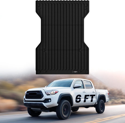 LASFIT Bed Mat for Toyota Tacoma (6FT,73.5''Bed) 2023 2022 2021 2020 2019-2005 Truck Bed 6 ft, All Weather TPE Car Bed Liner for Toyota Tacoma Accessories Truck Mat &Cargo Liner, Black