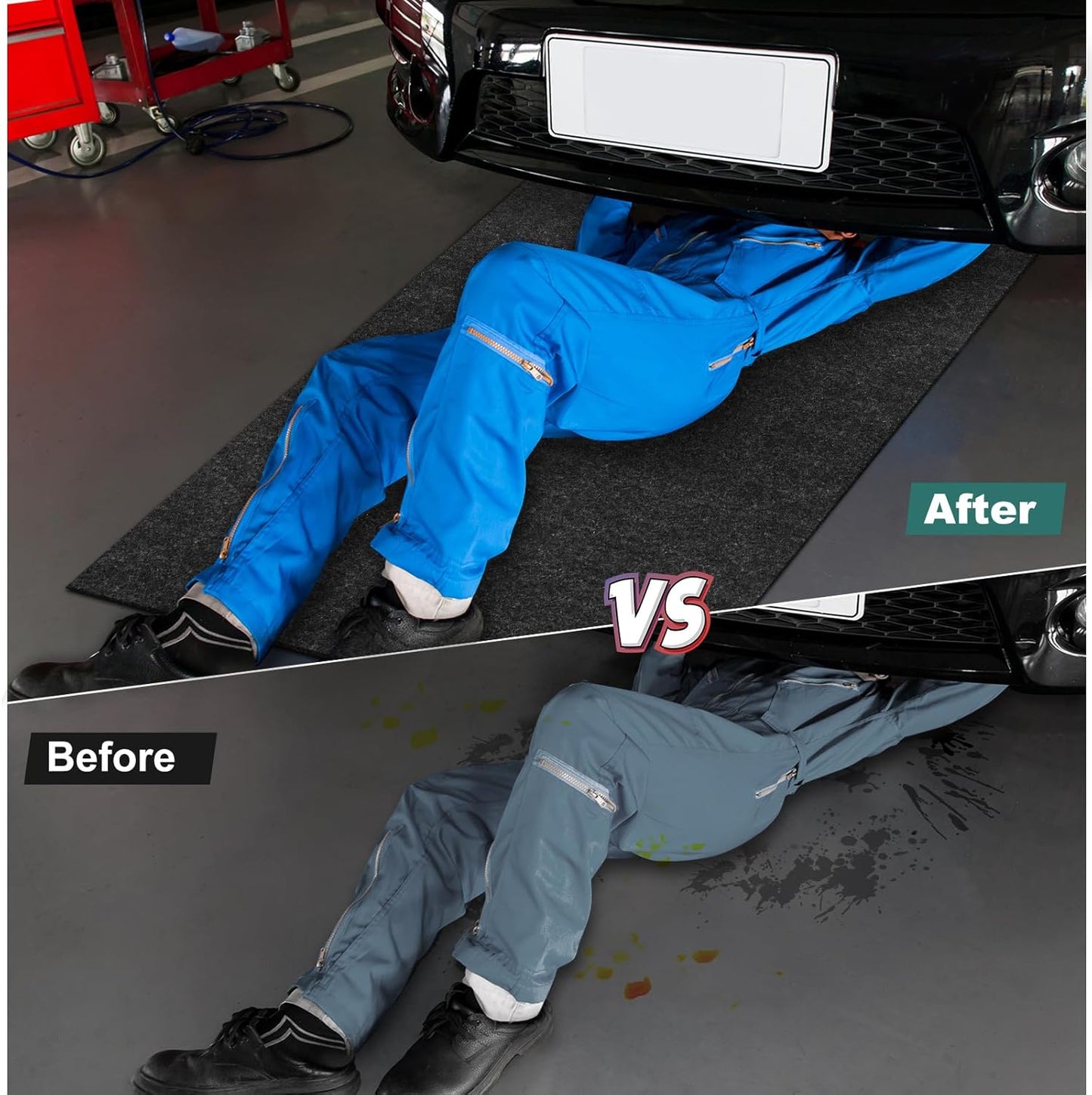 29" x 36" Oil Drip Mat for Garage Driveway, Reusable Rubber Floor Oil Spill Leak Absorbent Pads for Motorcycle Car Oil Leak Stain Resistant (1pcs)