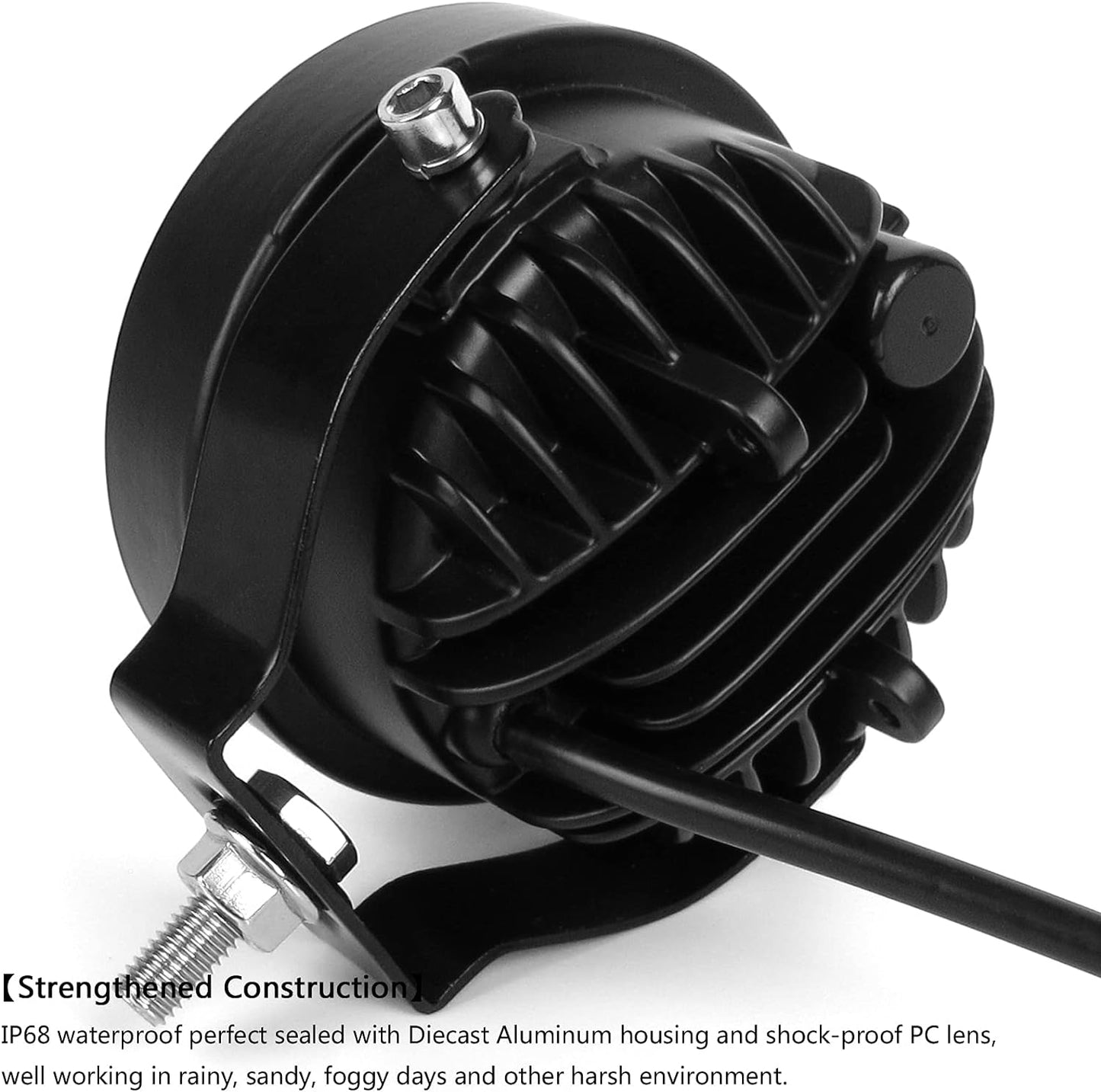 4 Inch Led Pod Light IP68 White LED Work Light Bar Car 12V 24V Led Flood Beam For Trailer Motorcycle Truck 4x4 Off Road Pick-up Deck Dock Marine Auxiliary Fog Driving Lights 2PCS