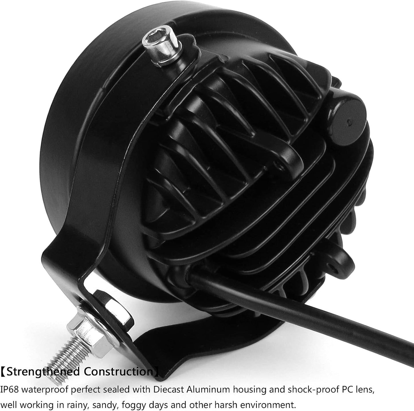 4 Inch Round Led Pod Lights, 60W Led Off Road Driving Fog Lights, Spot Auxiliary Bumper Light Bar Fit For 12V 24V Car Trucks Pickup ATV Boat Motorcycle (Pack of 2)