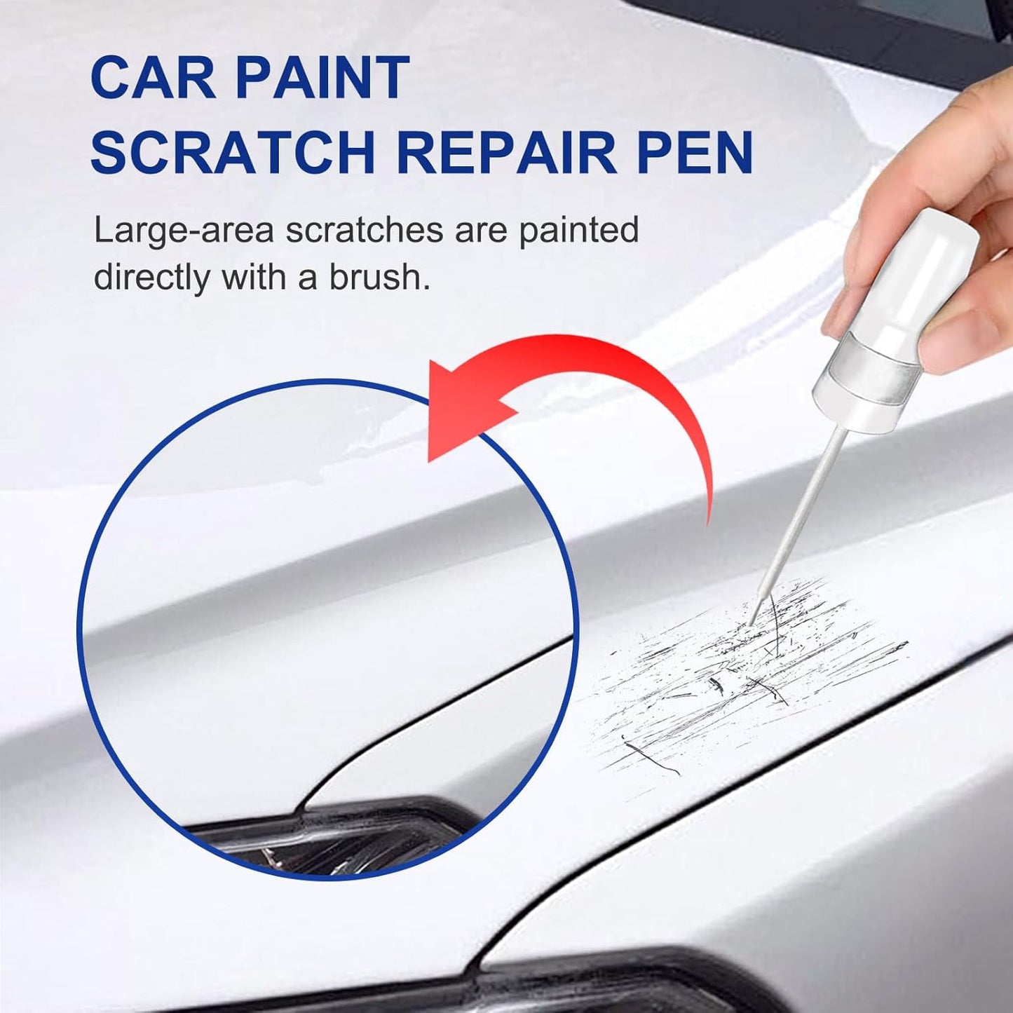 Rapid Red Metallic Tinted Clearcoat(D4) Touch Up Paint for Ford -Exact Match–Chips and Nicks Car Paint Scratch Repair Kit Automotive Paint Pen for F-150/Mustang/Transit/Explorer/Ranger/Escape/Edge