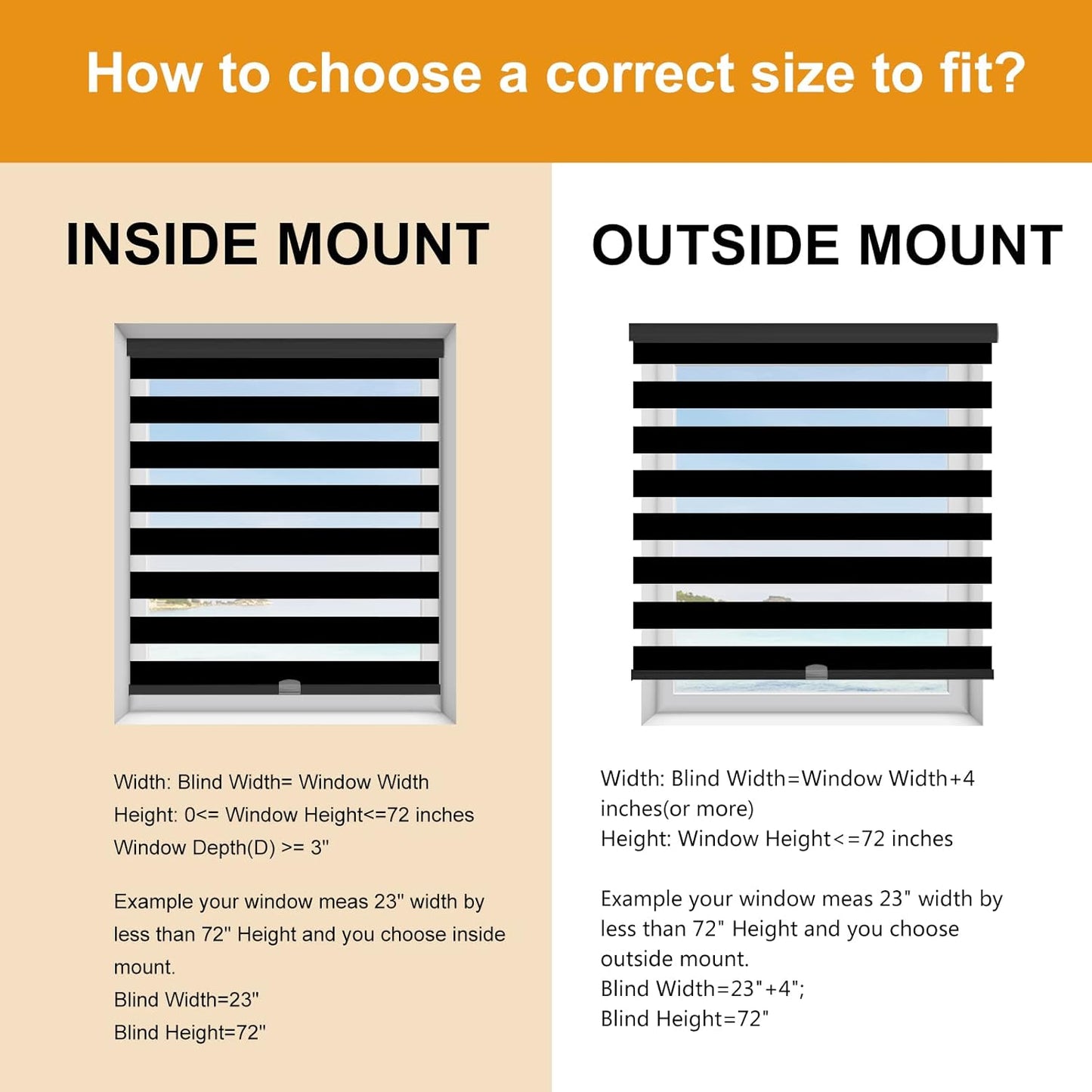 Persilux Cordless Zebra Blinds for Windows Free-Stop Roller Window Shades (39" W X 72" H, Black) Dual Layer Light Control for Day and Night, Light Filtering Sheer Shades for Home, Easy to Install