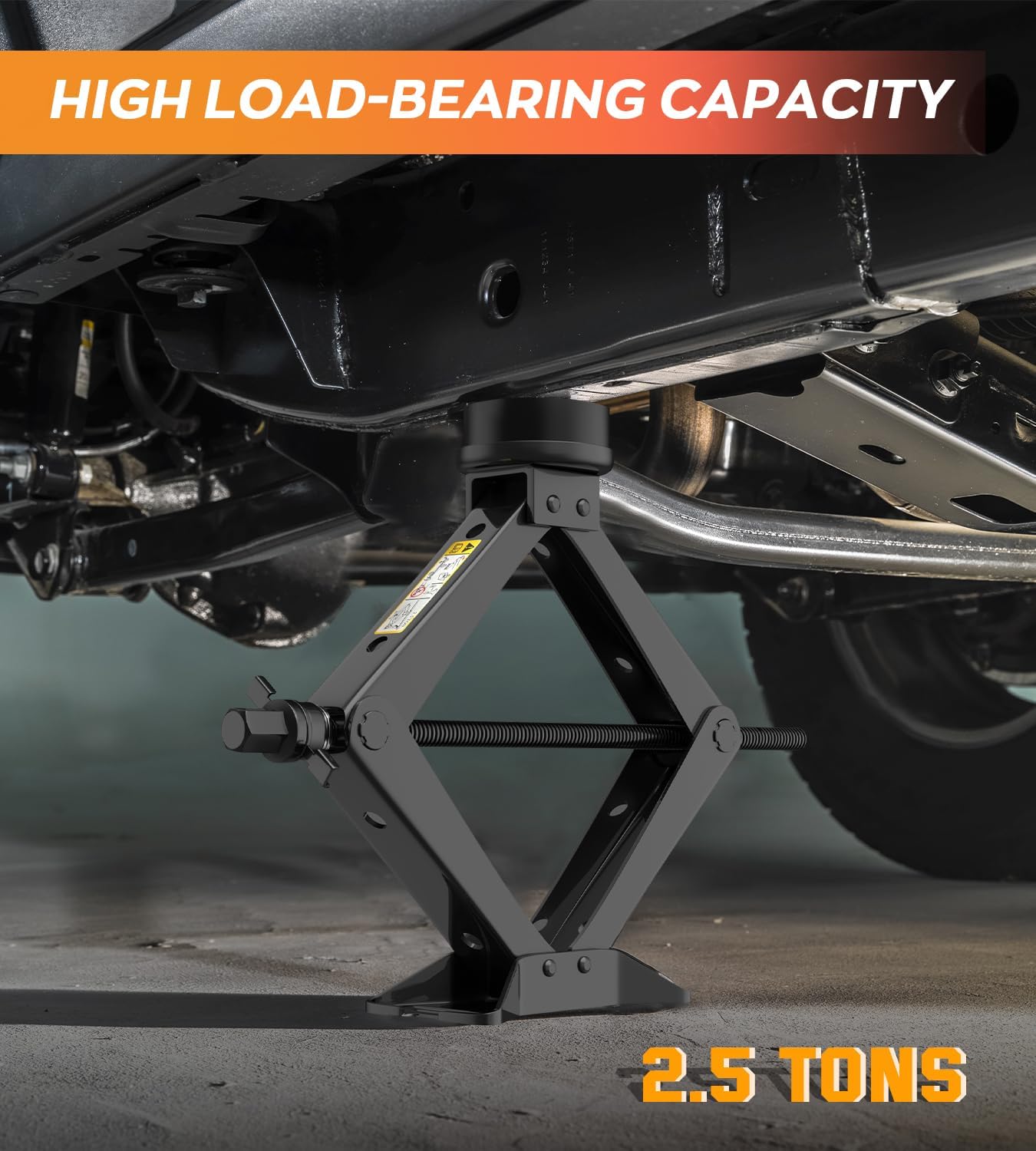 Car Jack Kit 2.5 Ton Scissor Jack with Ratchet Wrench, Tire Changing Kit Compatible with Various Circular Jack Pads