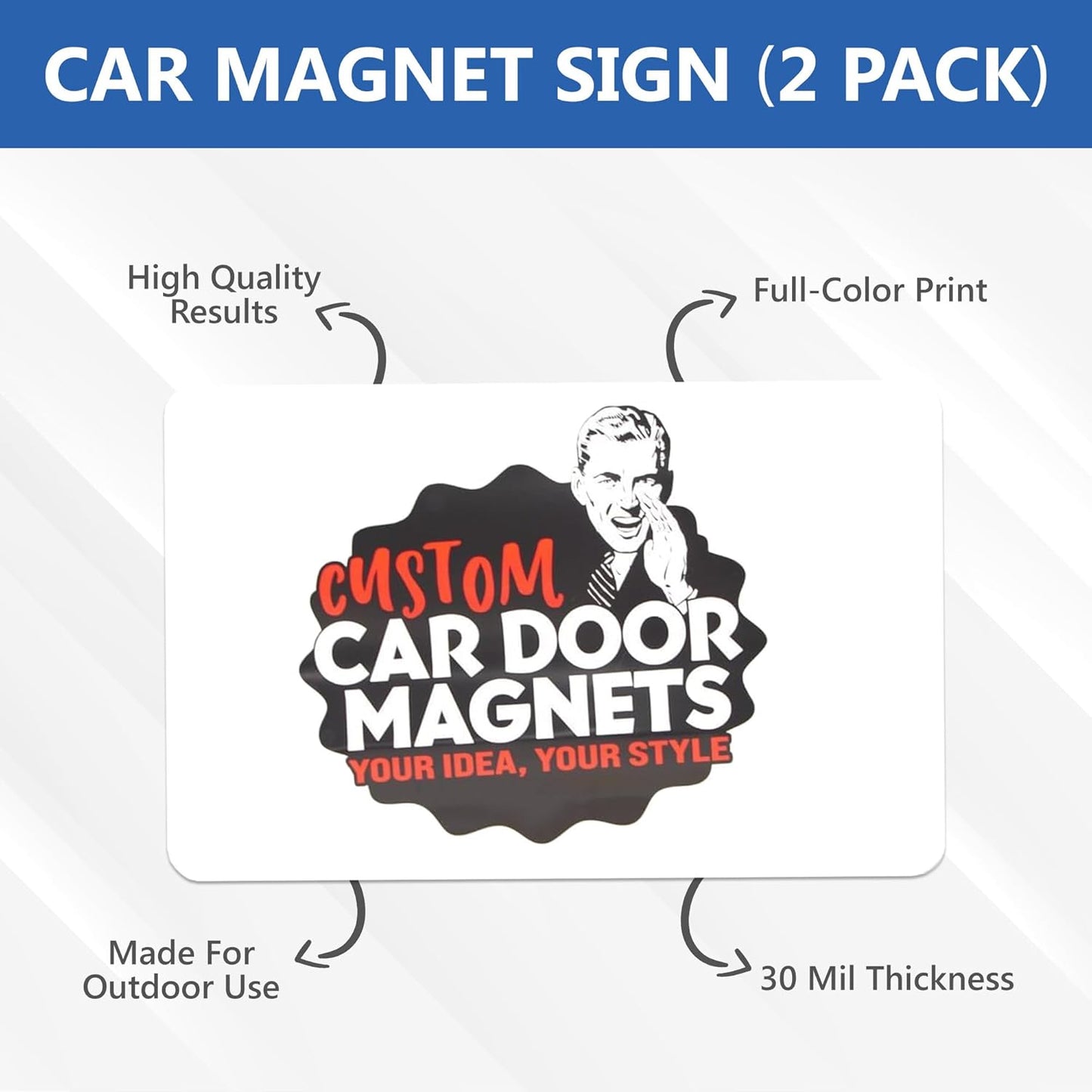 Custom Car Magnet Signs for Businesses (24"x36" Rectangle) 2 pk - Personalized Car Magnets for Advertising and Vehicle Promotion - Advertising Magnets for Cars Door - Professionally Printed