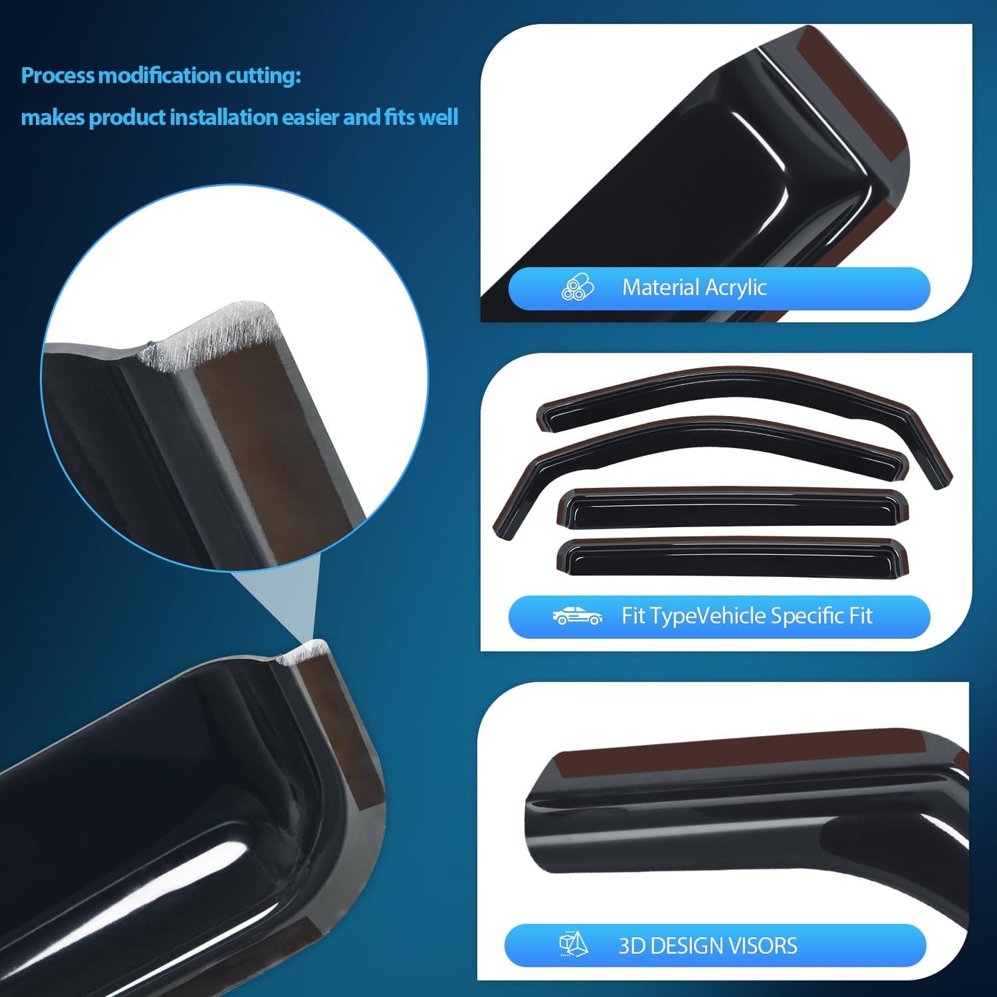 Nilight Window Rain Guards for Ford Maverick 2022 2023 2024 XL XLT Lariat Window Deflectors,Vent Window Visors-4 Pieces