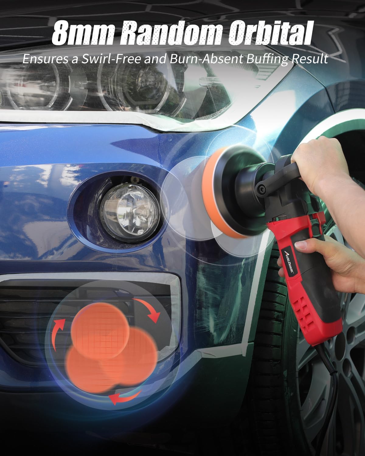 AVID POWER Buffer Polisher, 6-inch Dual Action/DA Polisher for Car Detailing, Random Orbital Car Buffer Polisher Waxer Kit with Variable Speed & 3 Polishing Pads