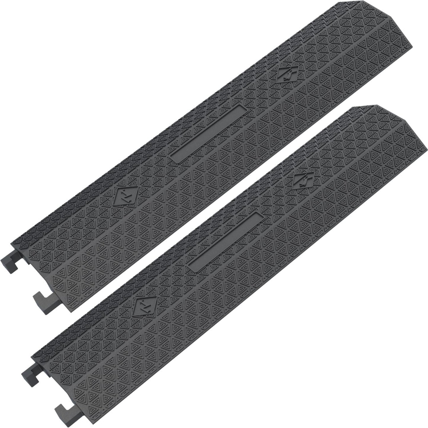 Double 40" inch Rubber Drop Over Cable Cover, 2 Pack Prevent Tripping Floor Cord Protector, Interlocking Cable Cover, Drop Track Cable Ramp, for Home, Office, Store, Warehouse (Wide - 2Pack)