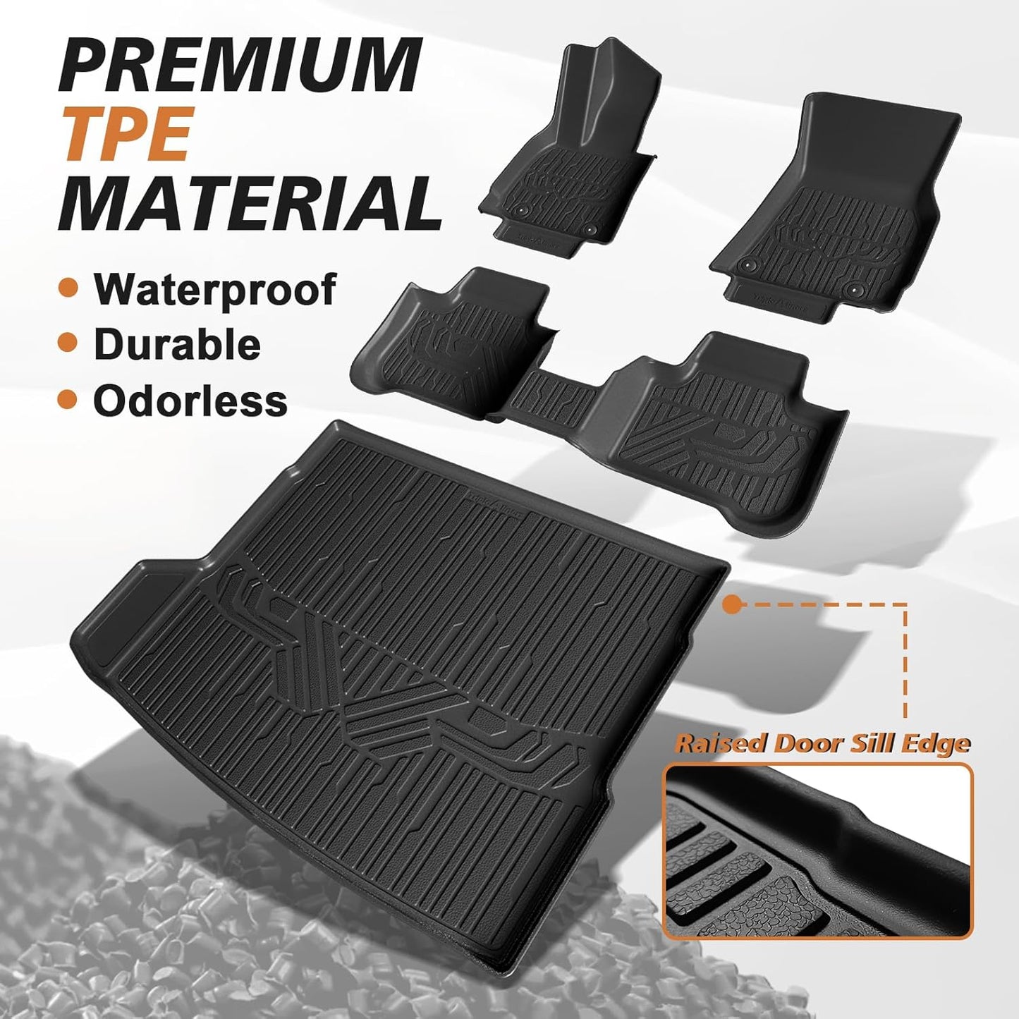 TripleAliners Floor Mats & Trunk Mat All Weather Liners Compatible with 2025 BMW X3 Accessories TPE Cargo Custom Fit Anti-Slip Odorless Full Set Liners Protection(Floor Mats & Trunk Mat)