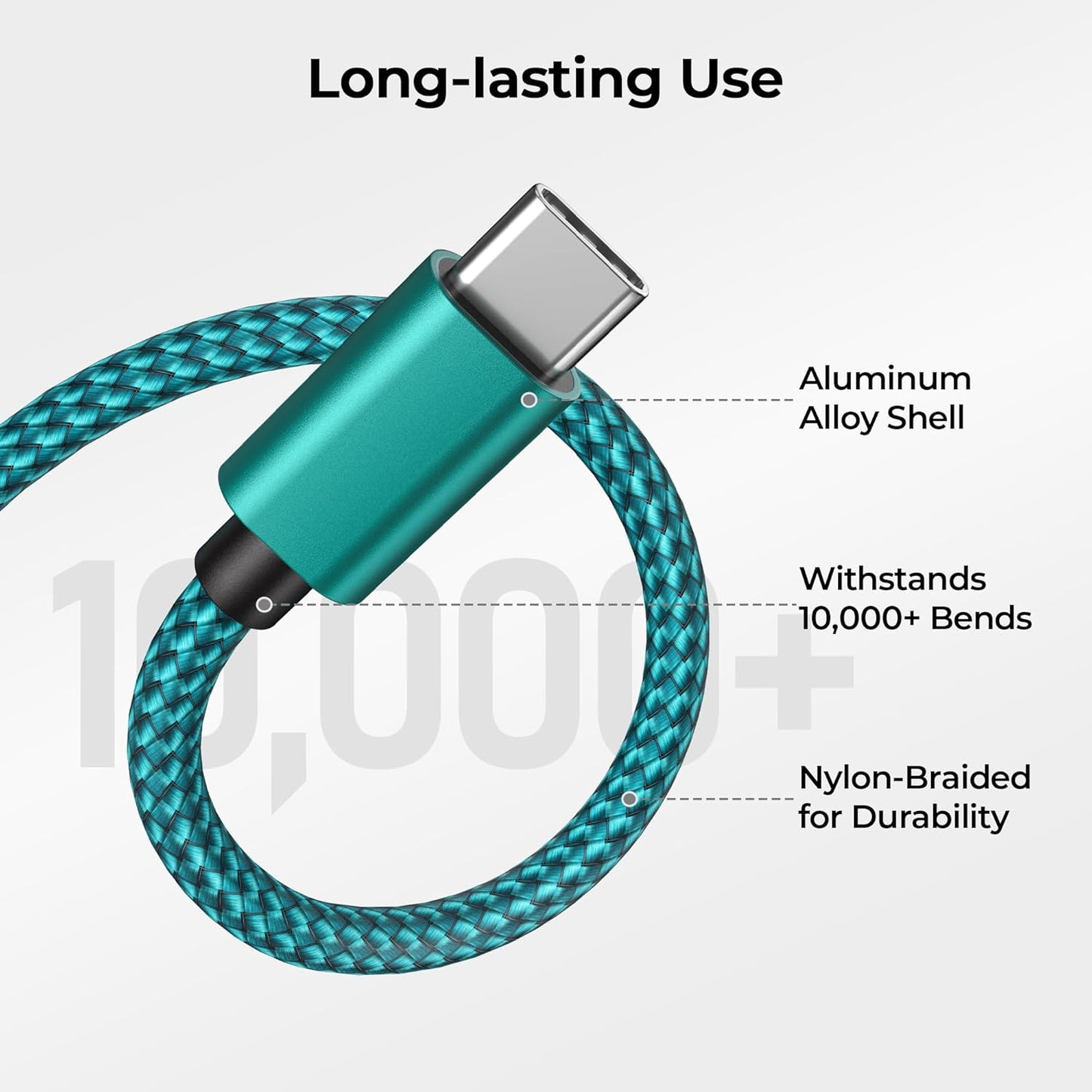 Car Carplay Cable for iPhone 16 15 Pro Max 3Pack 3.3/6.6/10FT,USB A to USB C Car Charger Cord for iPad Pro 10 Air 4 5 Mini 7 6,Apple Airpods,Samsung Galaxy S24 S23 S22,Z Flip Fold,A54 A53 A52 A51