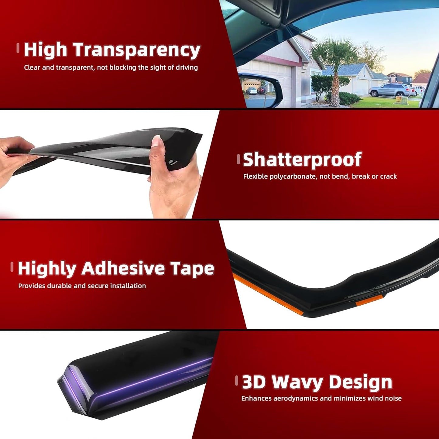 in Channel Rain Guards Fit for Buick Encore 2013-2023/Chevrolet (Chevy) Trax 2014 2015 2016 2017 2018 2019 2020 2021 2022 2023, Vent Window Visors Wind Deflectors Shades-4PCS