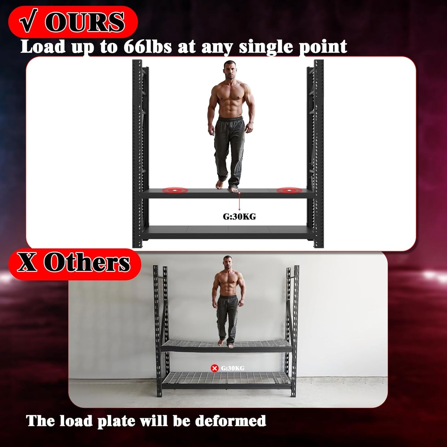 Garage Shelving Heavy Duty - 6.5ft W Extra Large Metal Shelving Units and Storage for 5500lbs, 5tier Adjustable Basement Storage Industrial Shelves Pallet Racking Organizer (23.6"D *78.7"W * 98.4"H)