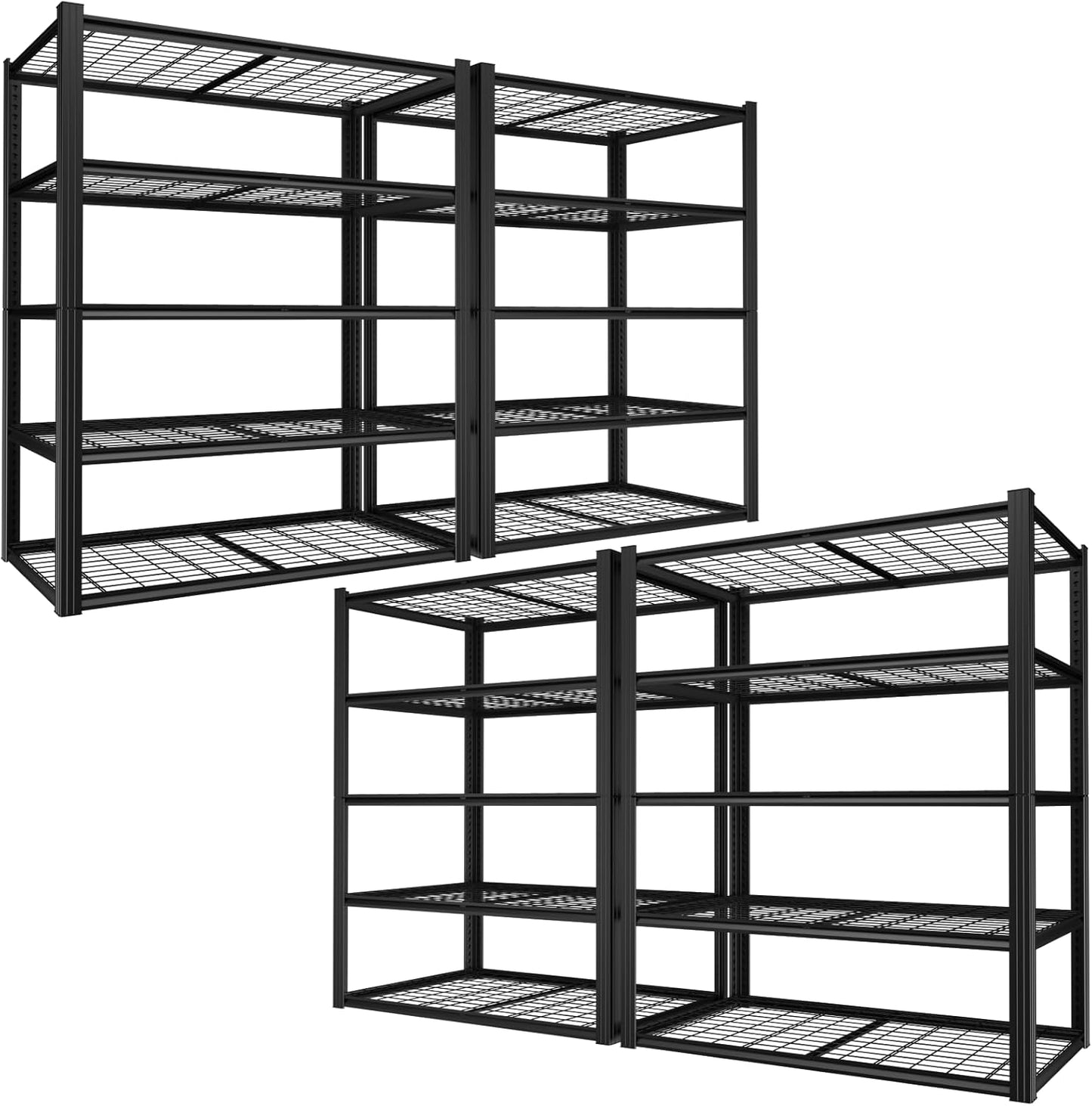 ROOMTEC 48" W Garage Shelving Heavy Duty,2800LBS Storage Shelves,5-Tier Adjustable Metal Shelving Utility Shelf Rack Garage Storage Organize for Storage Industrial, Warehouse, Basement