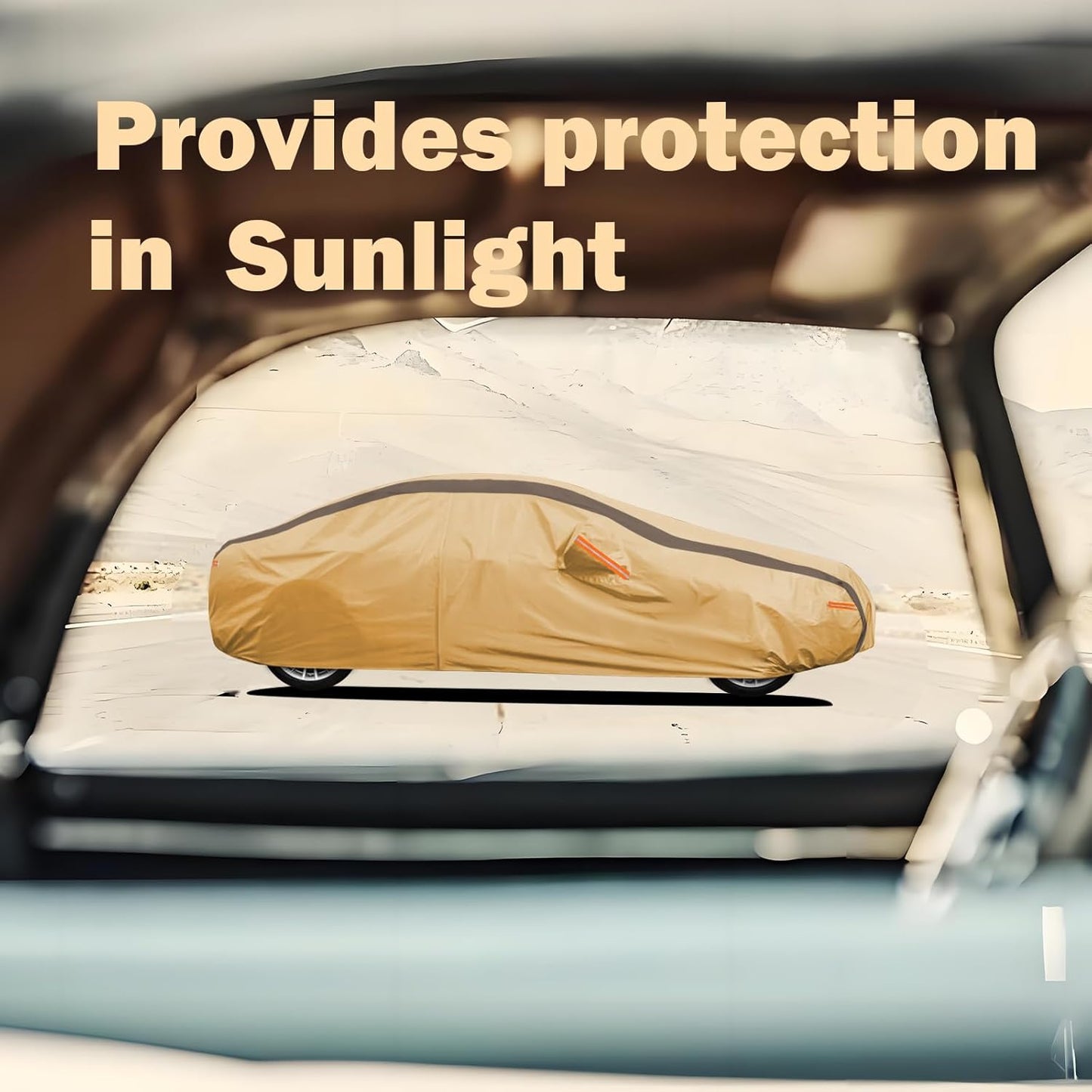 Car Cover Waterproof All Weather Compatible with Ford F150, Outdoor Anti-UV Sun Rain Protection Full Exterior Cover (Camel with Brown)