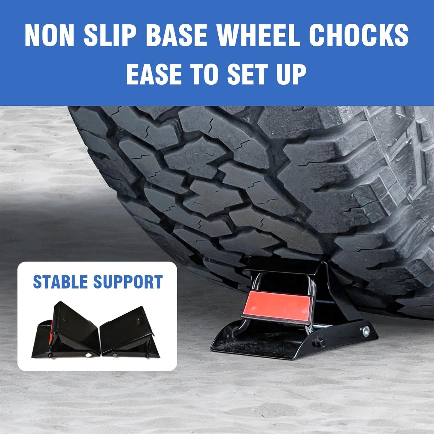 Car Jack Stands 3 Ton with Double Locking and Large Foot Base for Lifting Cars,SUVS,MPVS, Heavy Duty Steel, 6600 lb Capacity, 1 Pair, Blue