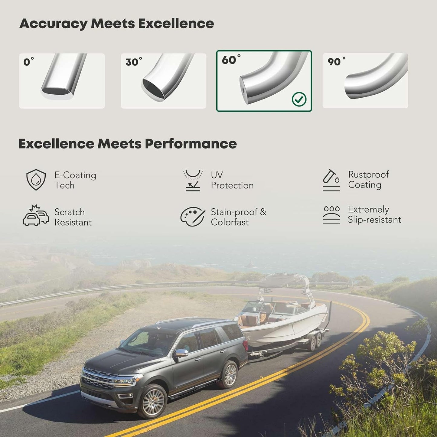 YHTAUTO 4 Inch Running Boards Side Step Bars Fit for 2007-2019 Chevy Silverado & GMC Sierra 1500/2500 HD/3500 HD - Standard/Regular Cab, 304 Stainless Steel Polished Oval Bent End Truck Step Rails