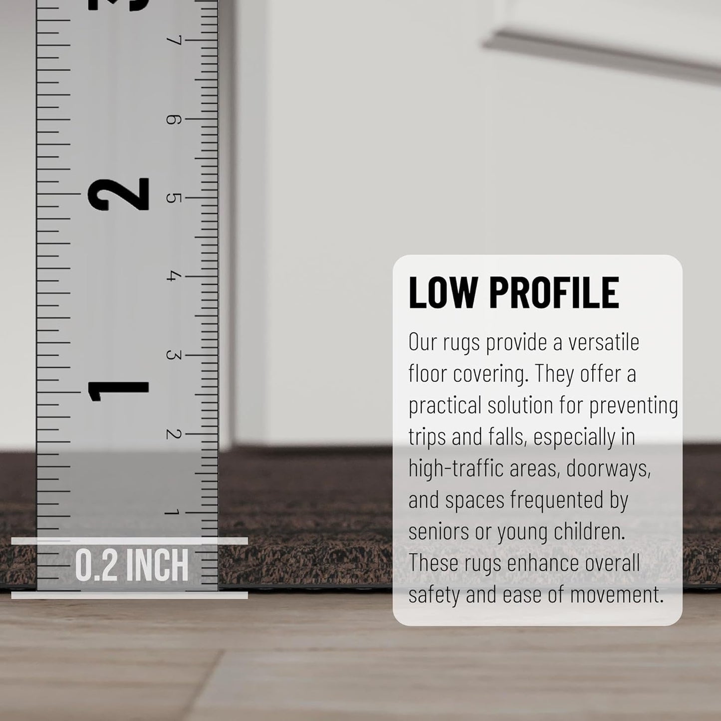 Ottomanson 2'7" x 32' Hallway Runner with Scraper Pile - Extra Durable Non-Slip Rug Mat for Indoor & Outdoor Use - Ideal for Kitchen, Entryway & Garage - High-Traffic Carpet, Brown