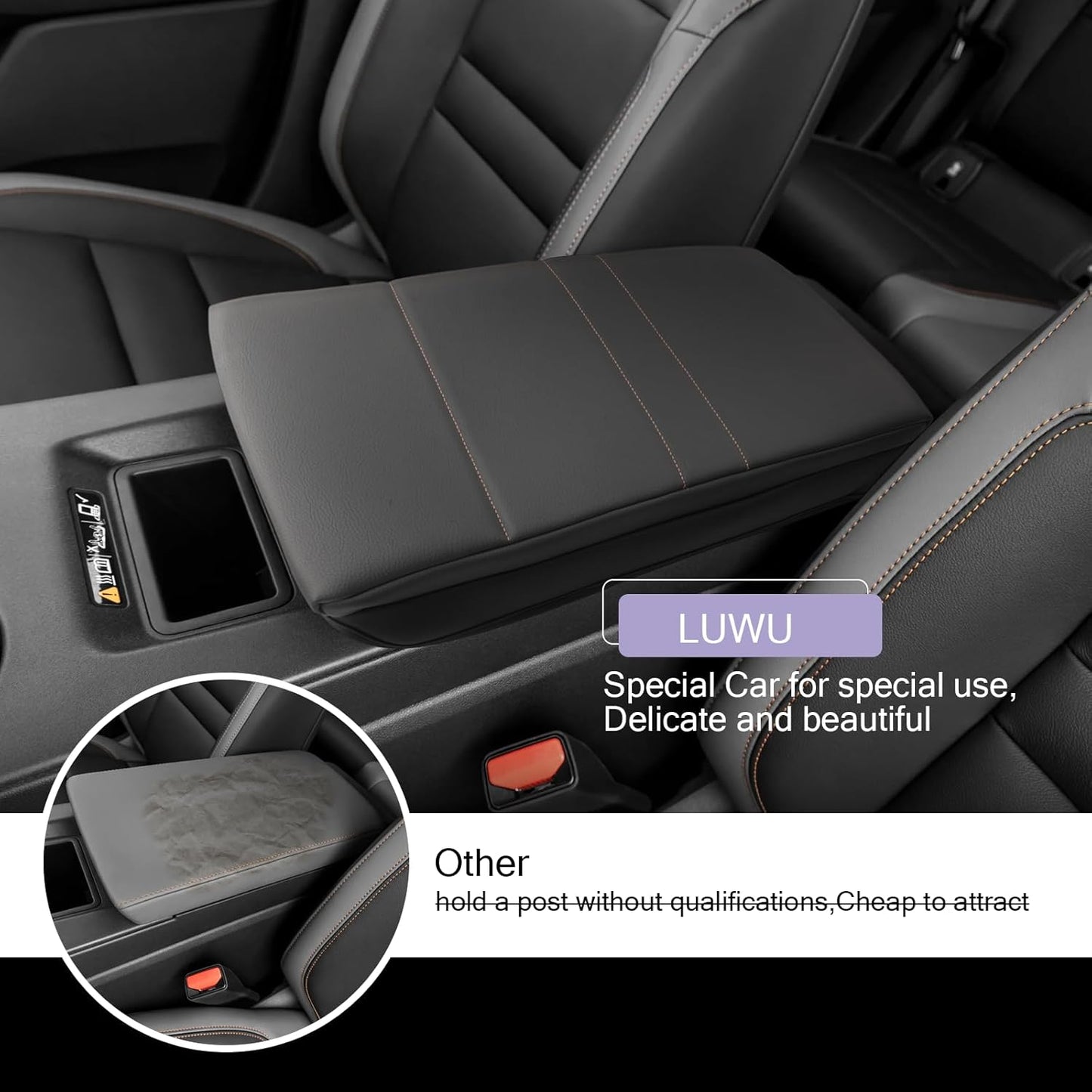 LUWU 2024 2025 Prologue Center Console Cover Compatible with 2024 2025 Honda Prologue Accessories 2025 Prologue EX/Touring/Elite Armrest Cover Center Console Pad Armrest Console Cover (Thick Black)