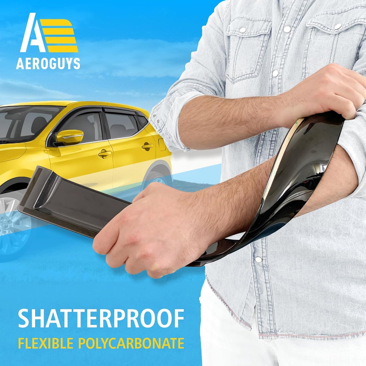 Extra Durable Window Deflectors Tape-On Window Visors Rain Guards Fit for Nissan Rogue Sport 2017-2022, Sun Visors, Wind Vent for Shades, Exterior Car Accessories - 6pcs. AG0224