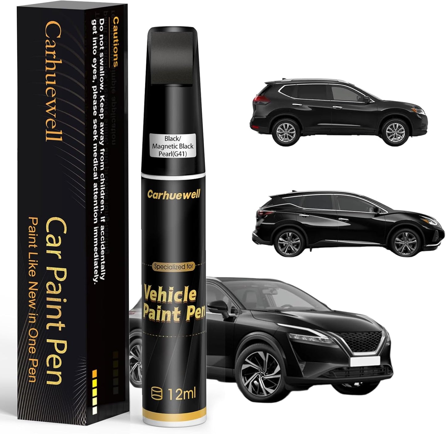 Black/Magnetic Black Pearl(G41) Touch Up Paint Compatible with Nissan, Exact Match Car Paint Pen Automotive Scratch Repair Remover Kit Quick & Easy Solution for Vehile Chips and Nicks