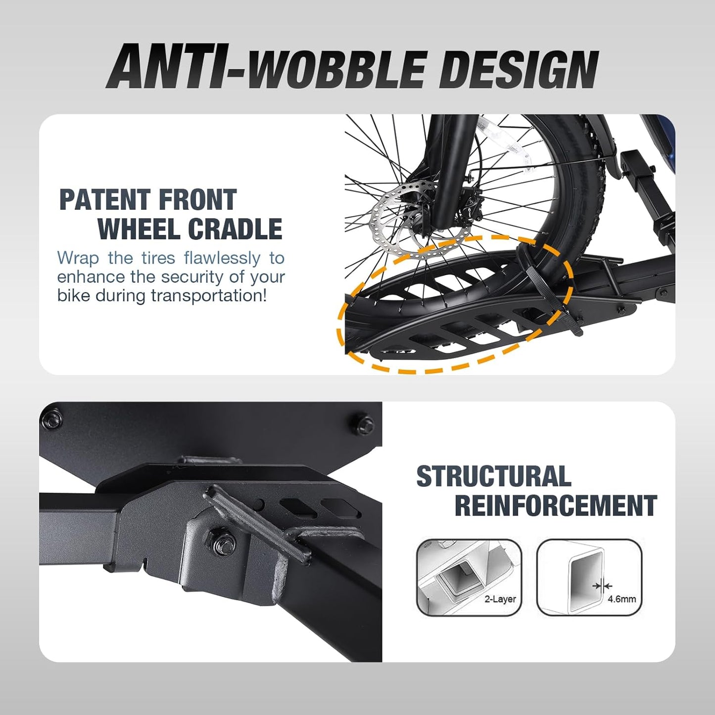 Sole R 1-Bike Rack, Hitch-Mount Platform E-Bike Rack with Ramp, 100 lbs Capacity, Fits Car, SUV, Truck, RV, Van with 2-Inch Receiver and Up to 5-Inch Fat Tires Bicycle