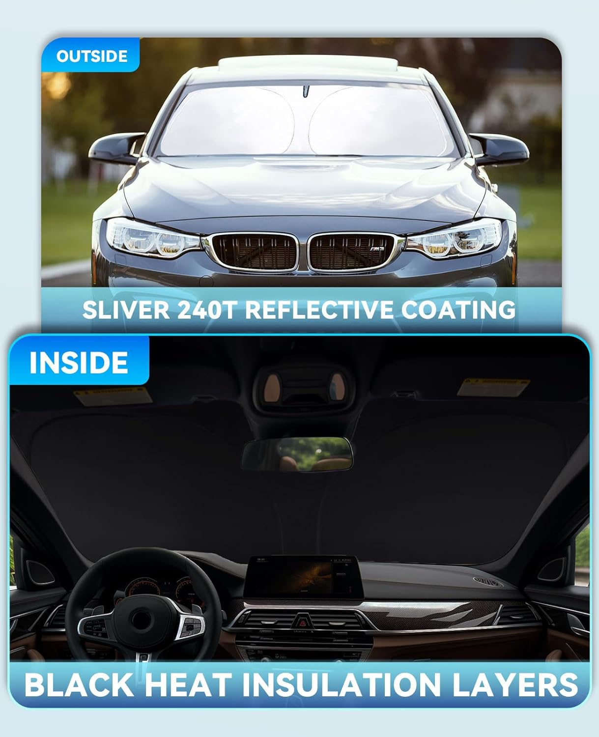 Sunshade Cover for Chevy Blazer Windshield Sun Shade for 2019-2023 2024 2025 2026 Chevy Chevrolet Blazer Accessories Window Shields Sun Visor Protector Blocks UV Rays Protect Car from Heat Damage