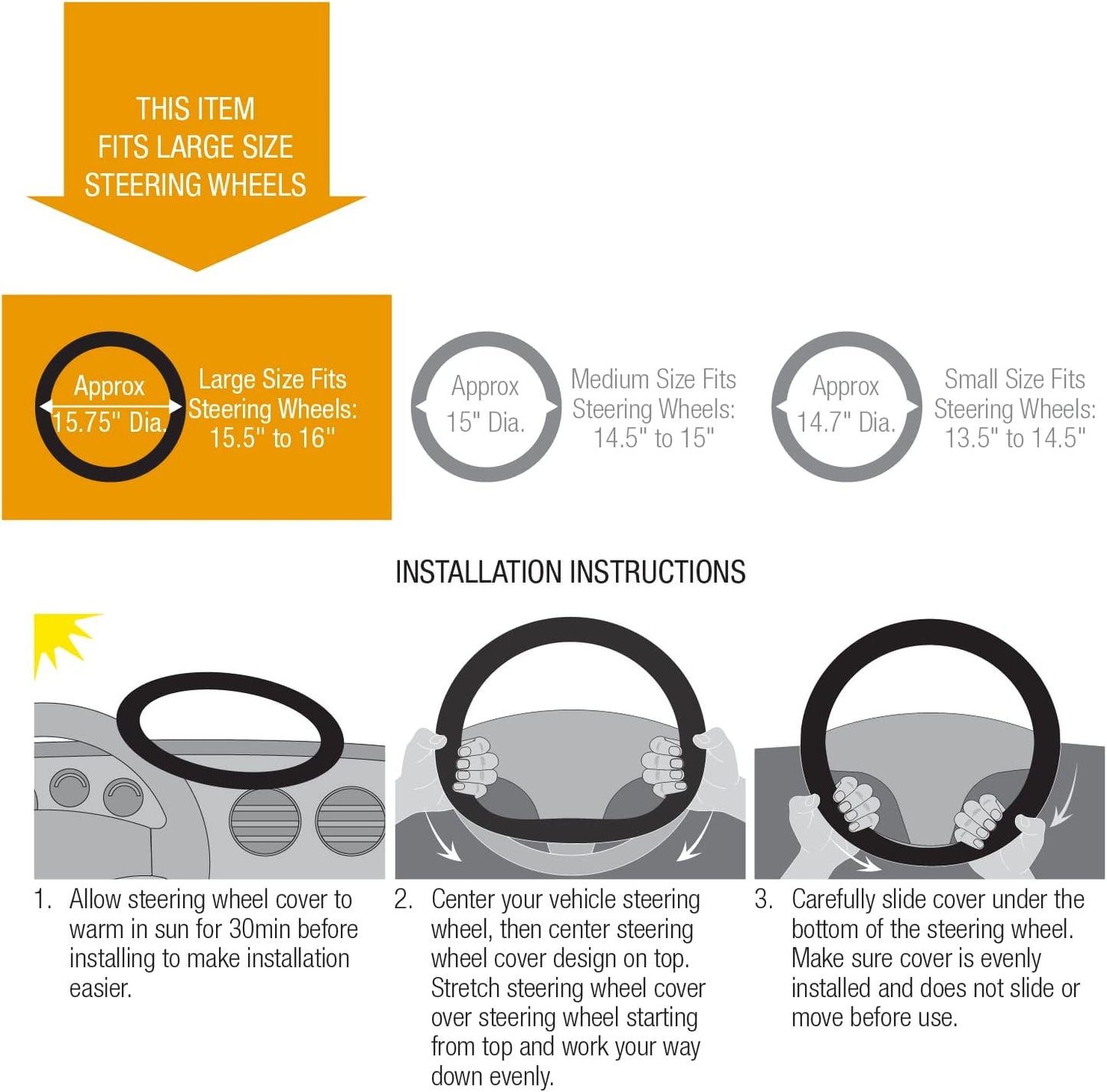 Mossy Oak Steering Wheel Cover by LPI Truck; Heavy Duty 600D Oxford Material with Mossy Oak Break-up Country Camoflauge Design; Fits All Large Trucks and SUVs with Steering Wheel Size 15.5" to 16"