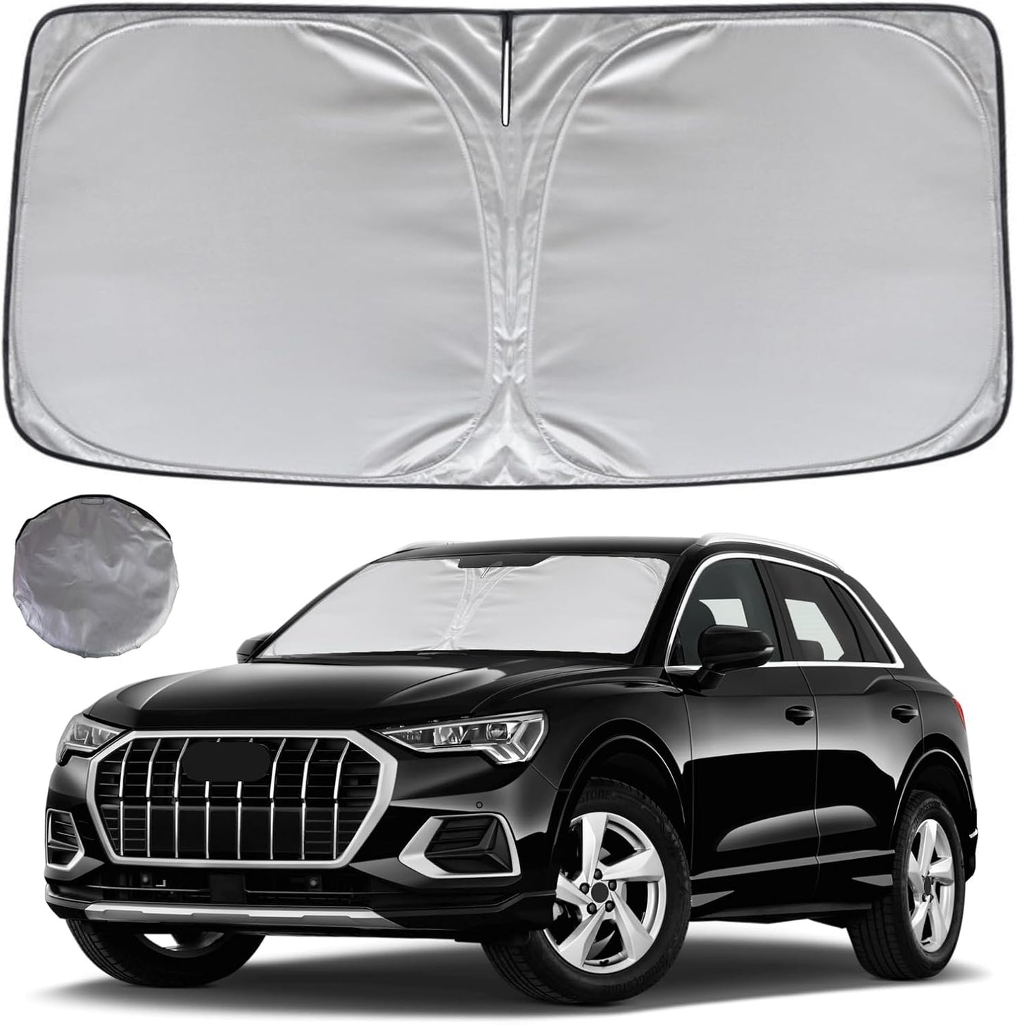 KAYZT Windshield Sun Shade for 2019-2025 2026 Audi Q3 SUV Foldable Sunshade Front Window Custom Fit Car Accessories
