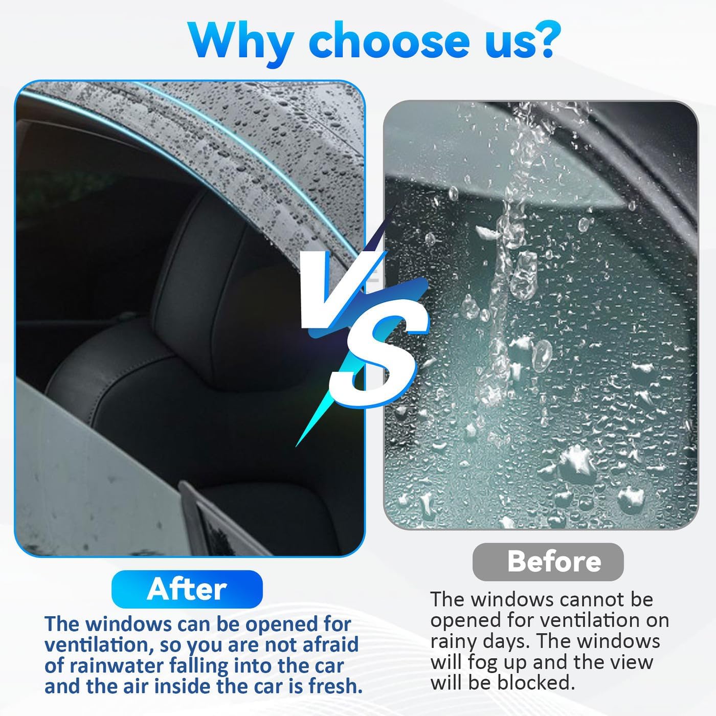 4pcs Front+Rear Smoke Tint Sun/Rain Guard Outside Mount Tape-On Vent Window Visors Compatible with 2020-2024 Jeep Gladiator 2018-2024 Jeep Wrangler JL 4-Door