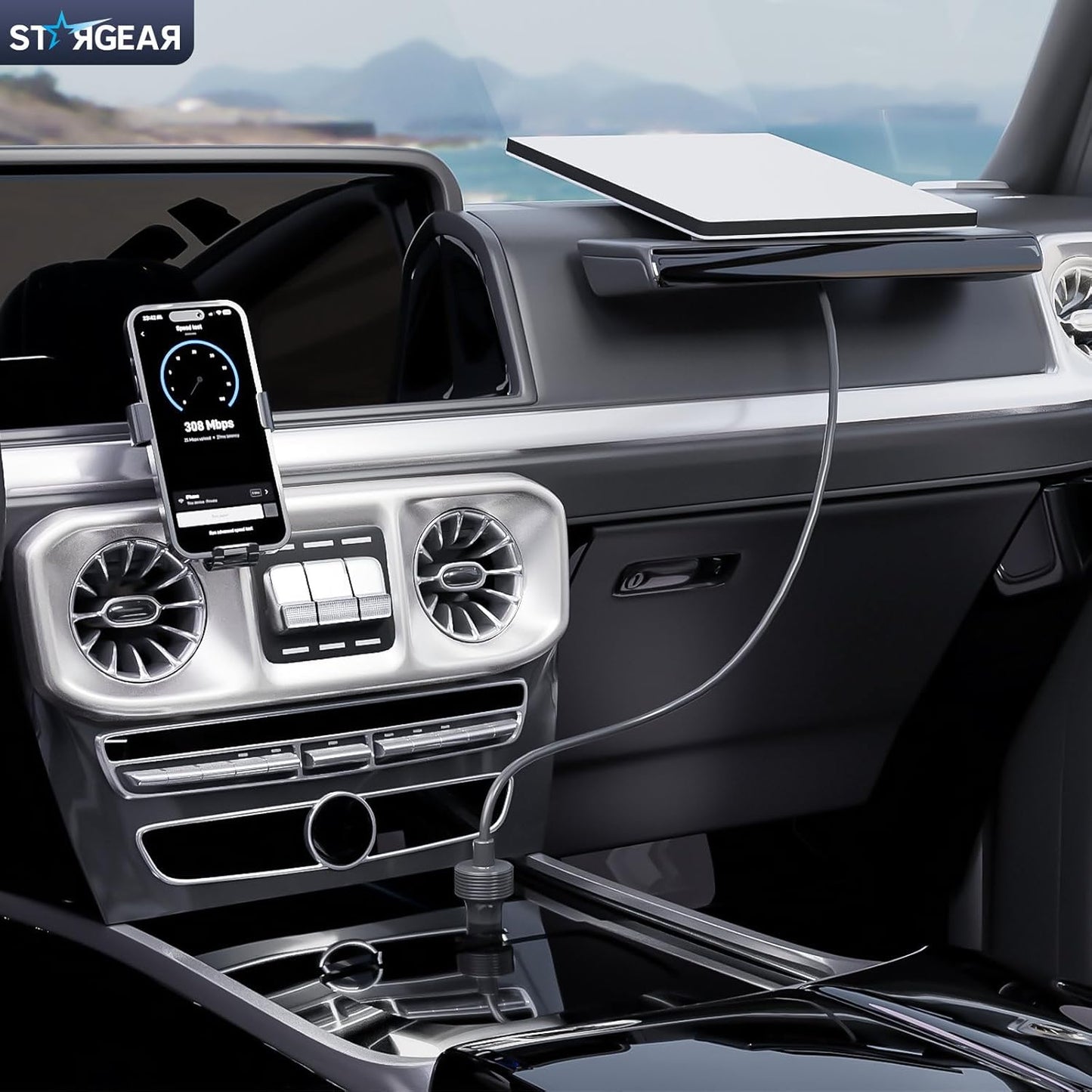 Starlink Mini Cable 12V 5M/16.4FT, Starlink Mini Accessories 16AWG Cigarette Lighter to DC Cord, Starlink Cable 12V-48V Car Charger Adapter (5M)