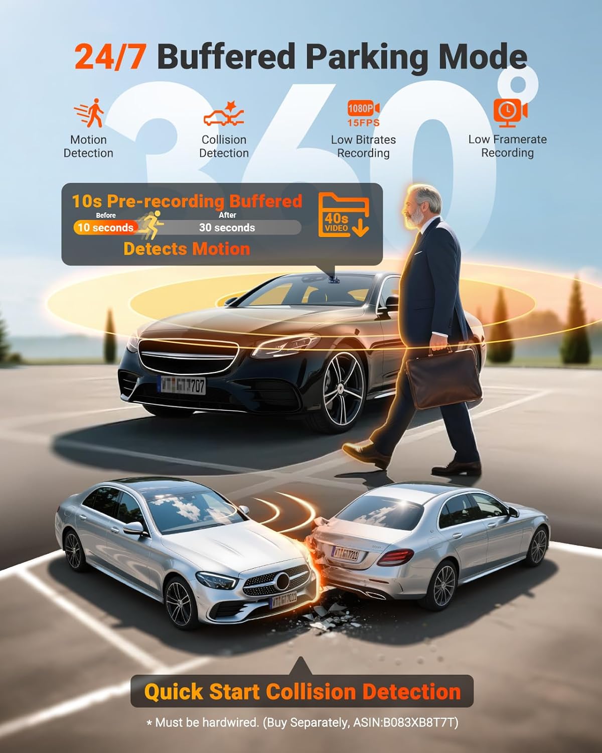 Vantrue N5S 4 Channel 360 Degree WiFi Dash Cam, STARVIS 2, IR Night Vision, 2.7K+1080P*2+1440P Front Rear Inside Dashcam, Voice Control, GPS, 24 Hours Parking Mode, LTE Support, Support 1TB Max