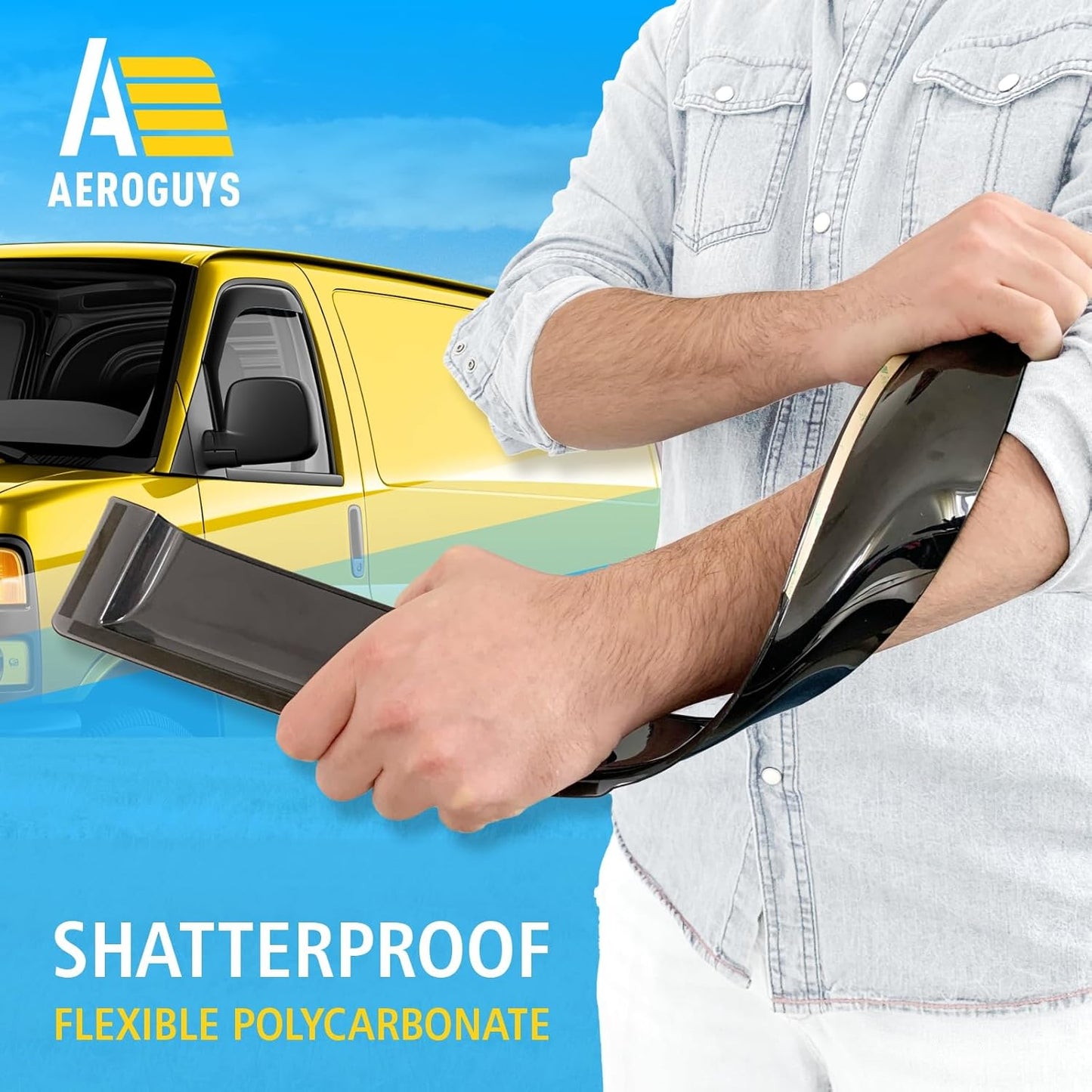 Extra Durable Window Deflectors in-Channel Visors Rain Guards Fit for Chevrolet (Chevy) Express Van 1996-2025, Sun Visors, Wind Vent for Shades, Exterior Car Accessories - 2pcs. AG0420