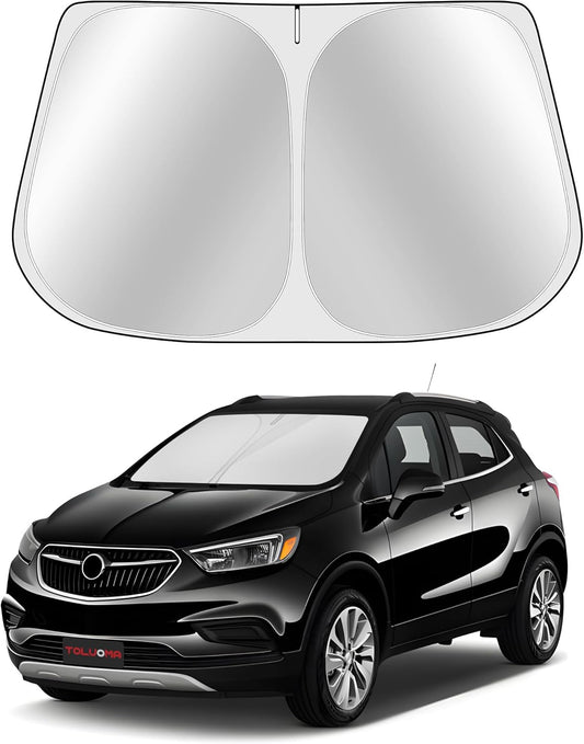 Custom Fit Windshield Sun Shade for Buick Encore 2020-2024 - Full Coverage, 210T Reflective Fabric, Double-Layer Design - Blocks 99% UV Rays, Keeps Car Cool, Easy to Install and Store